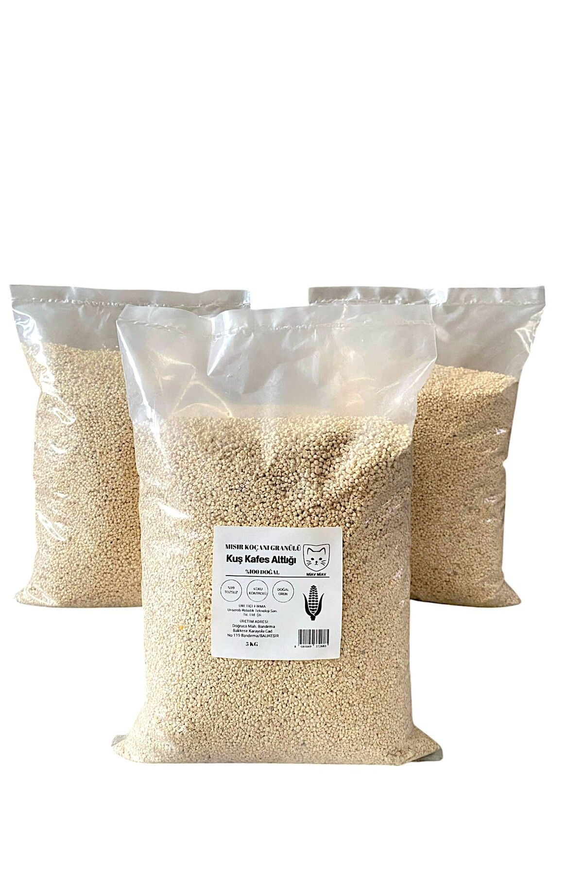 Miav Miav Mısır Koçanı Granülü Kuş Kafes Altlığı 5Kg