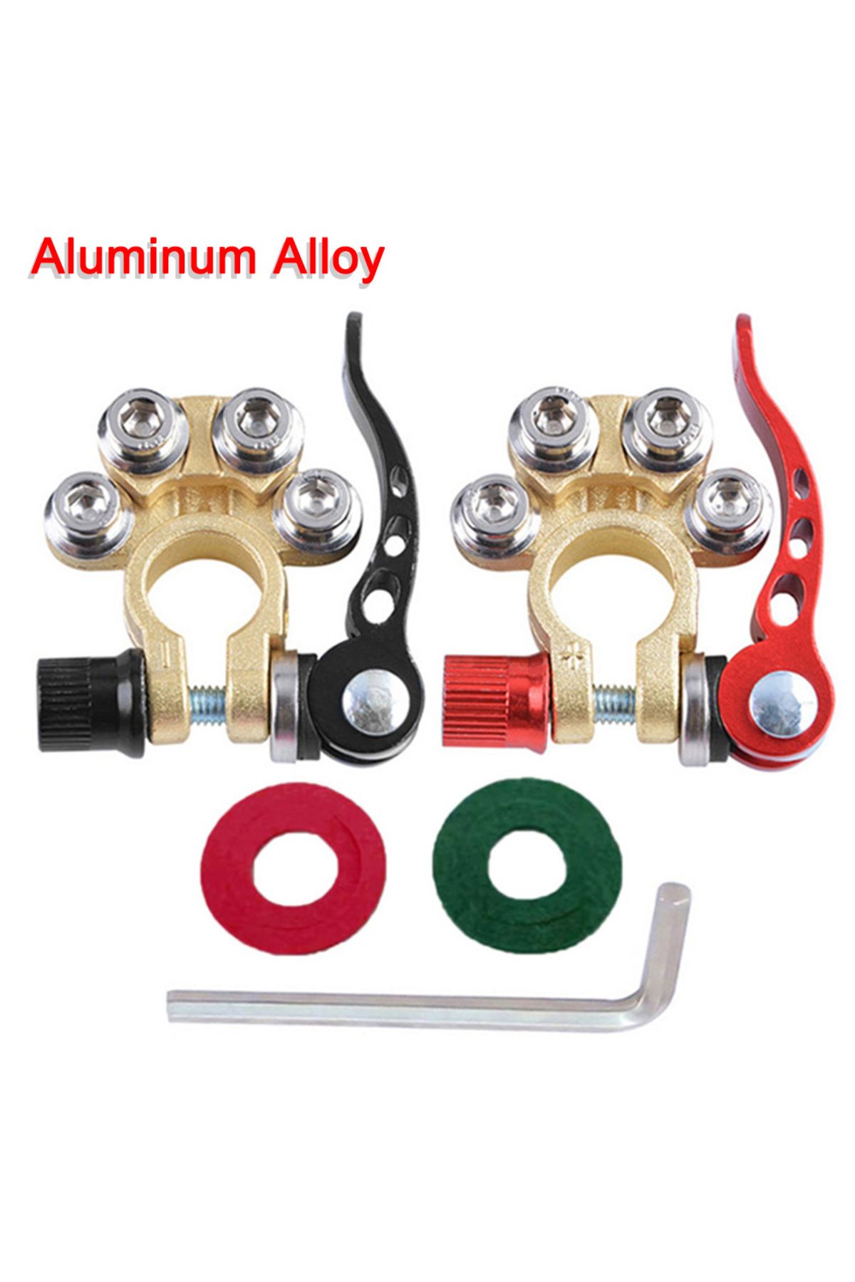 Choice-2PCS 12V Battery Terminal Clamps Connectors 2 Pcs 4 Way Quick Release Disconnect Car Battery Termina 1