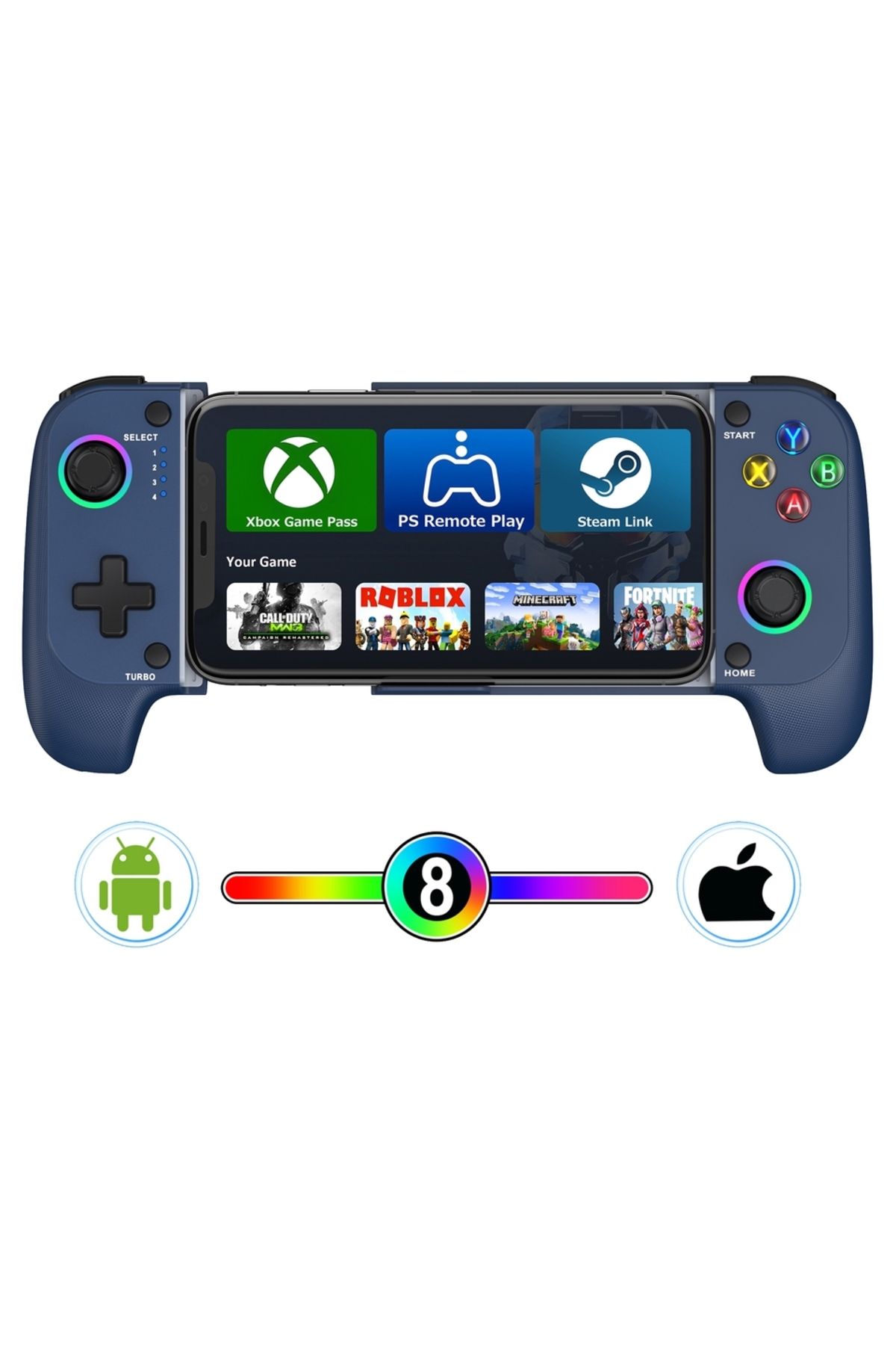 DinoFire-MC102 DinoFire Cell Phone Gamepad Joystick for iPhone Android Control Bluetooth Controller Trigger w 1