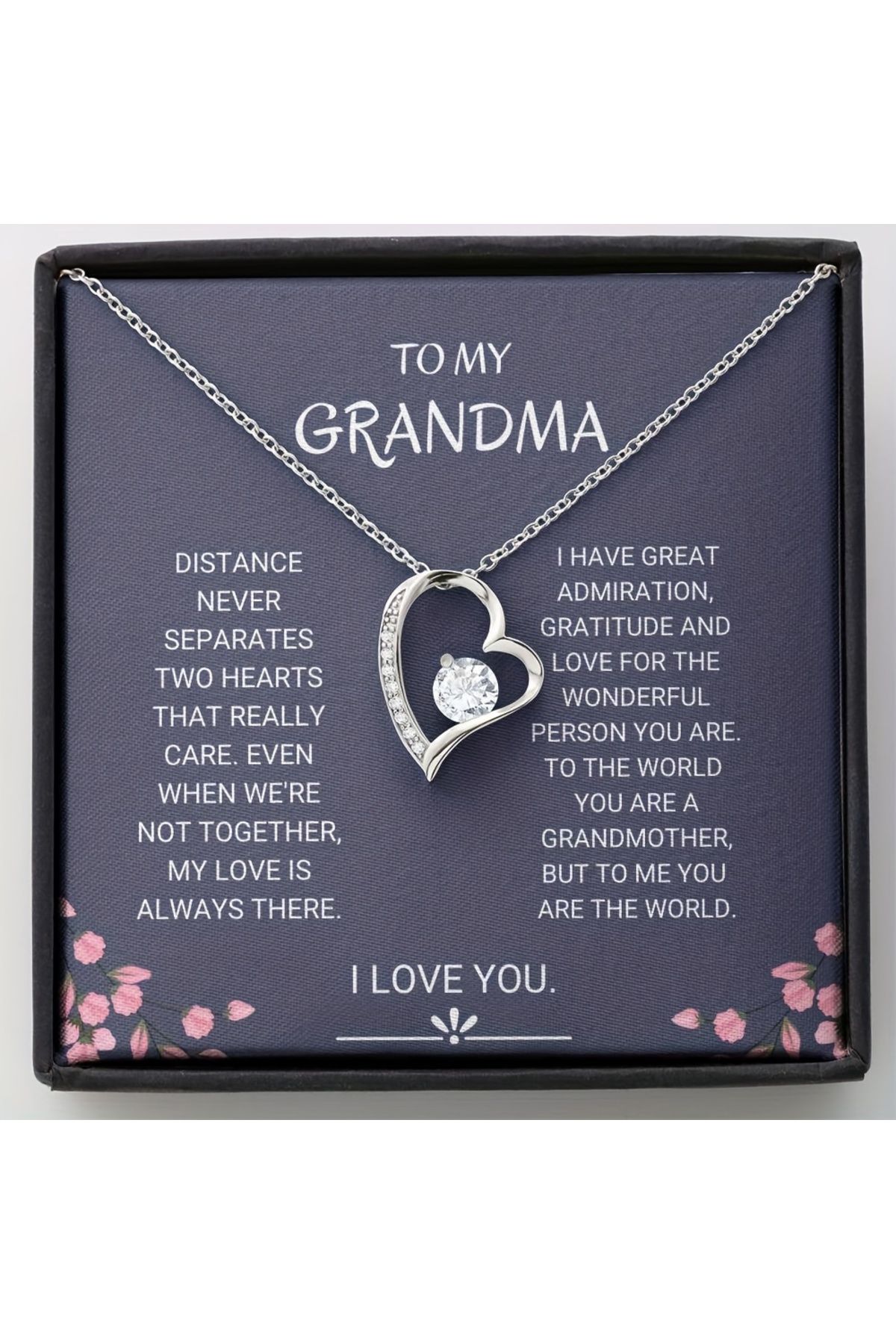Choice-Platinum Plated Grandmother Gifts, Gift For Grandmother, Message Card Jewelry Cubic Zirconia Decor H 7