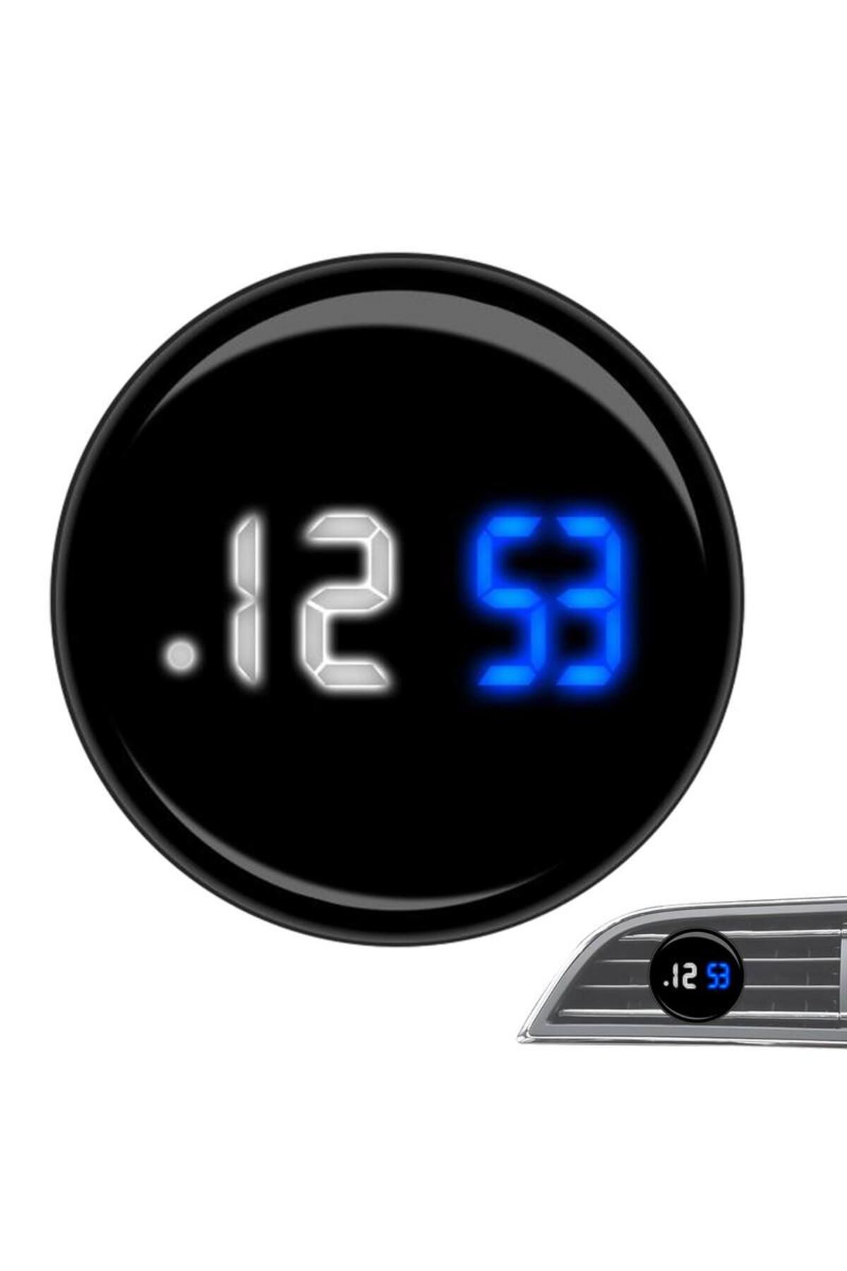 Choice-Black Clock For Vehicle Dashboard Waterproof Stick On Dashboard Clock Touch Control Clocks For Conve 1