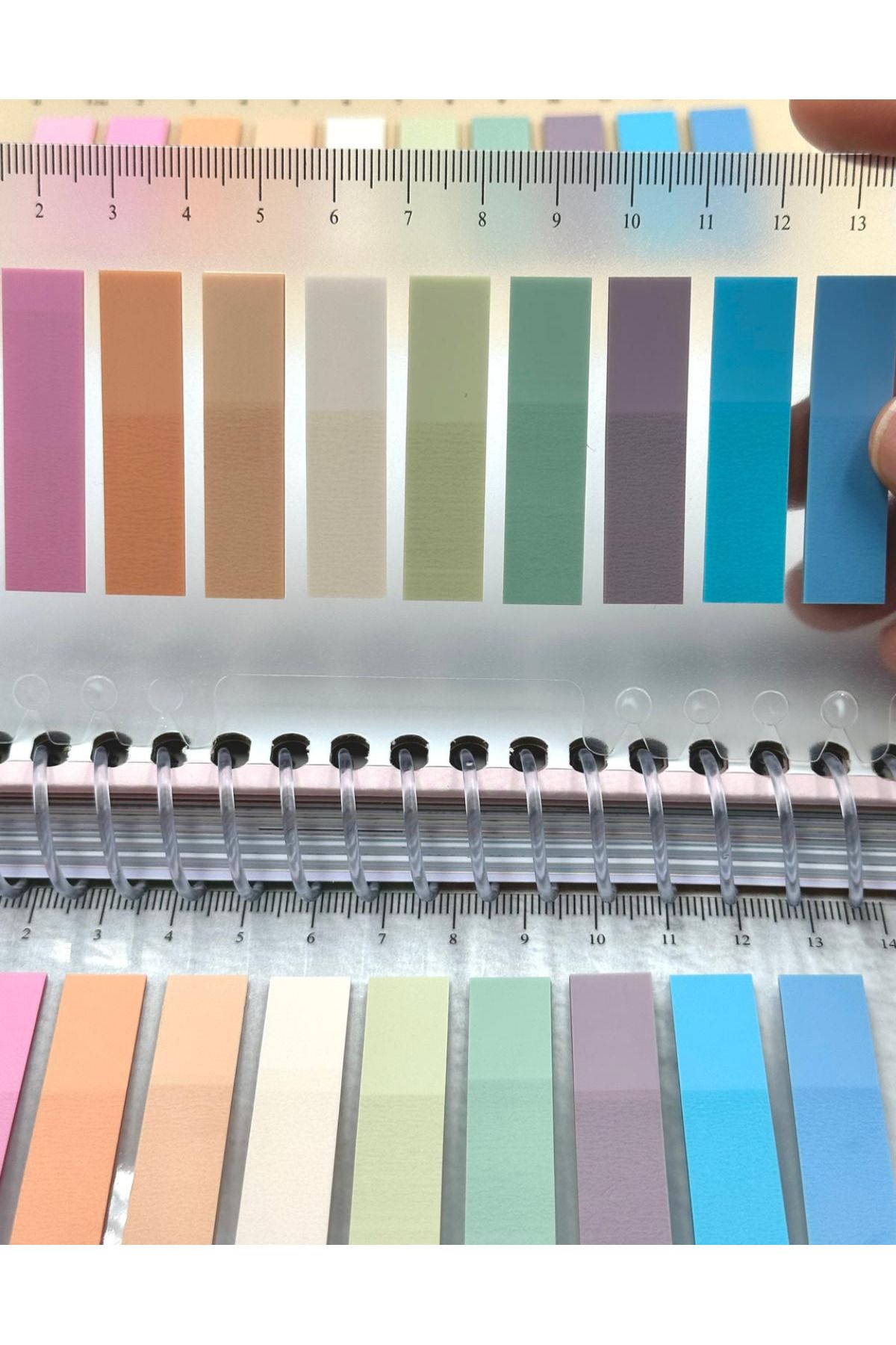 ZeCo Collection-10 Color Ruler Soft Pink Shades Flat Edge Transparent Pet Index Sticker/Index Sticker/Post-it 3