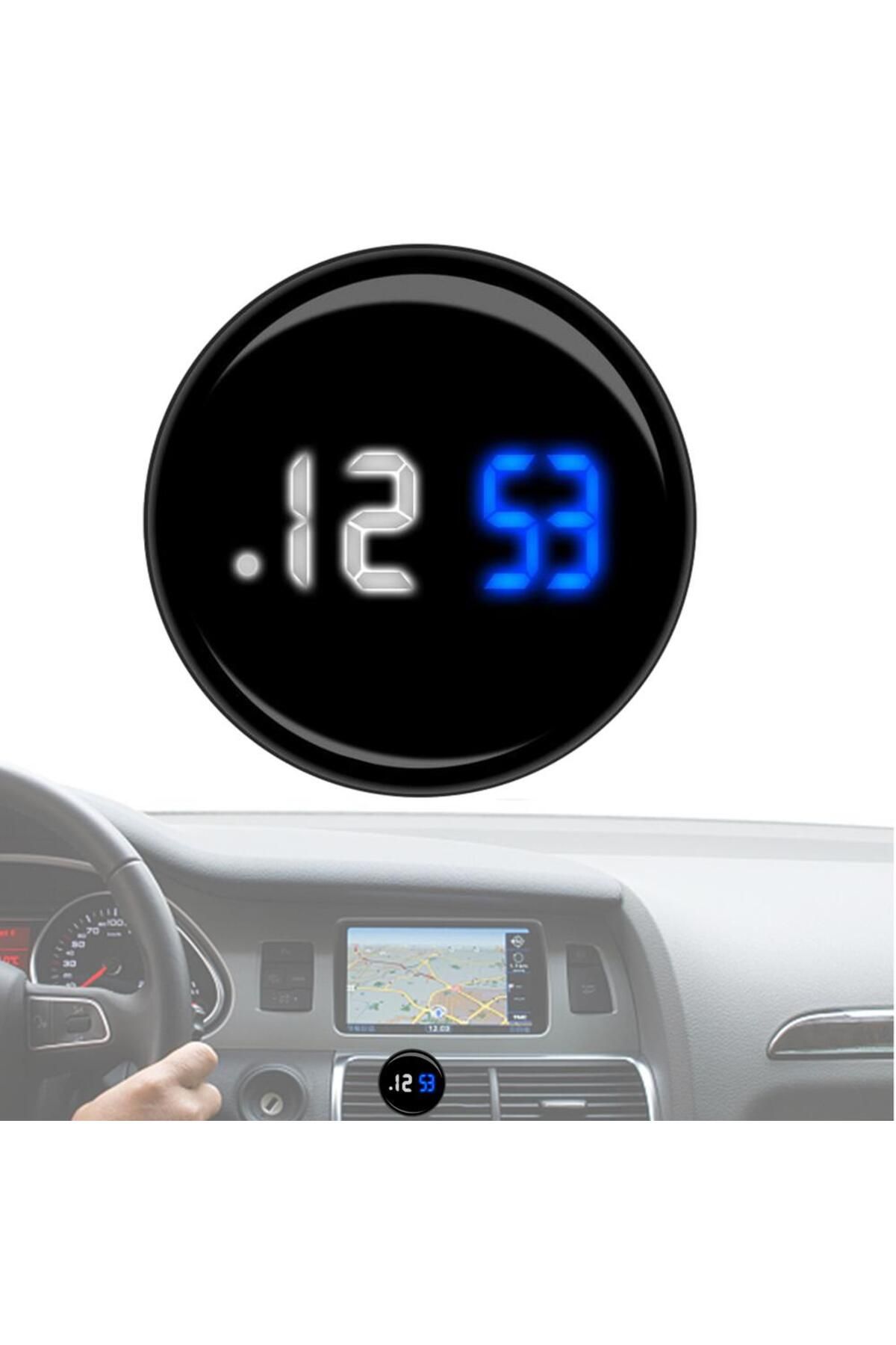 Choice-Black Clock For Vehicle Dashboard Waterproof Stick On Dashboard Clock Touch Control Clocks For Conve 7