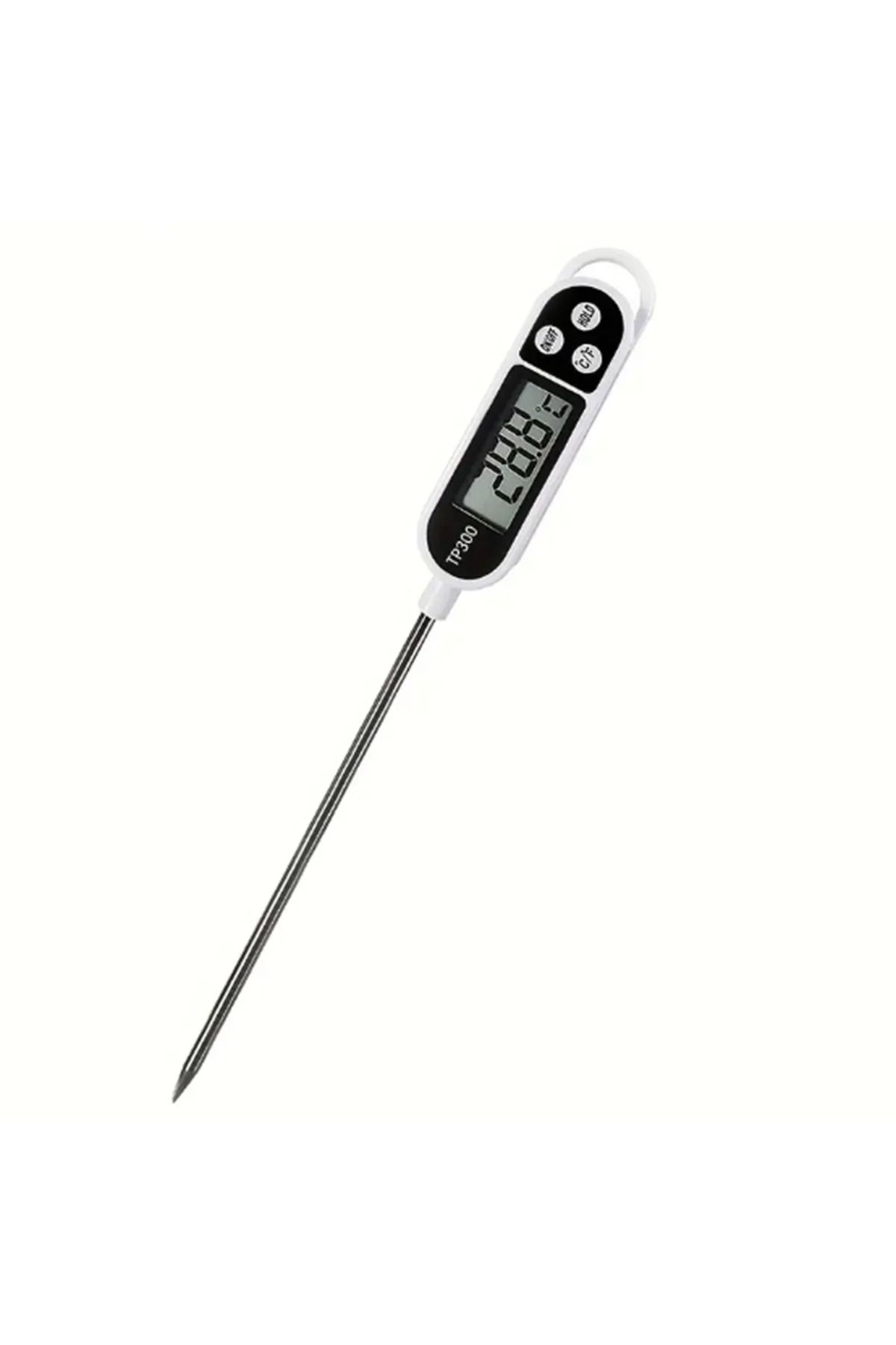 Choice-White Food Thermometer Digital Real-Time Reading Meat And Beverage Thermometer With LCD Display And 1