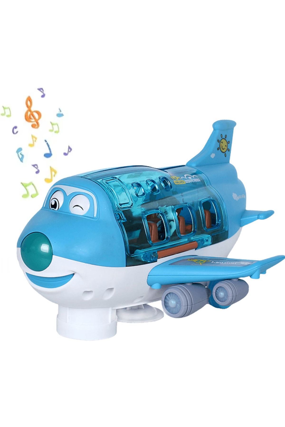 CONUSEA-Blue Kids Toys Electric Plane Aircraft Toys Car Airplane Model Music Simulation Boy Children Traffic 1