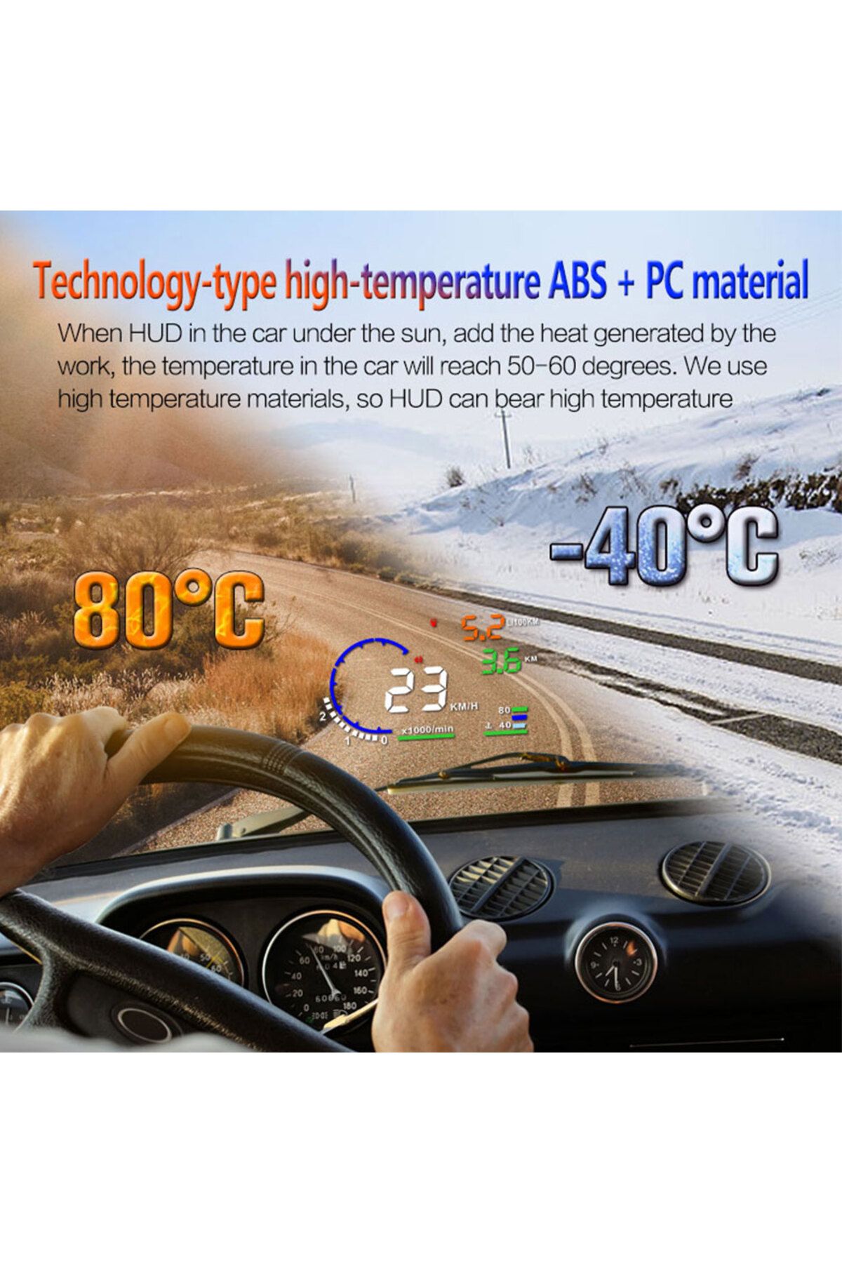 RYSJM-ADQ 5.5'' OBD2 HUD A8 Car Head Up Display Digital Speedometer Tachometer Windshield Speed Project... 3