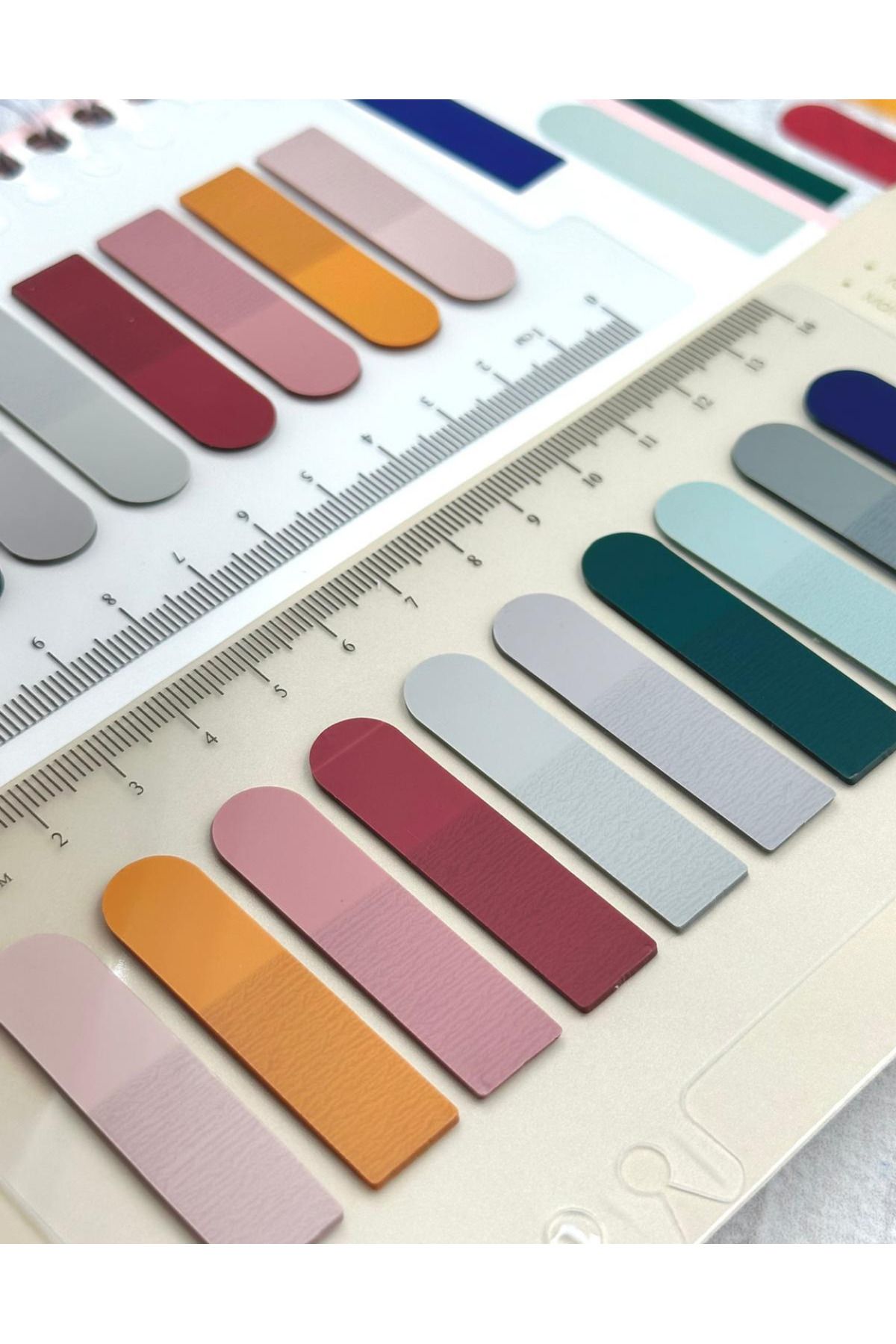 ZeCo Collection-10 Color Ruled Retro Dark Tones Oval Edge Transparent Pet Index Sticker/Index Sticker/Post-It 7