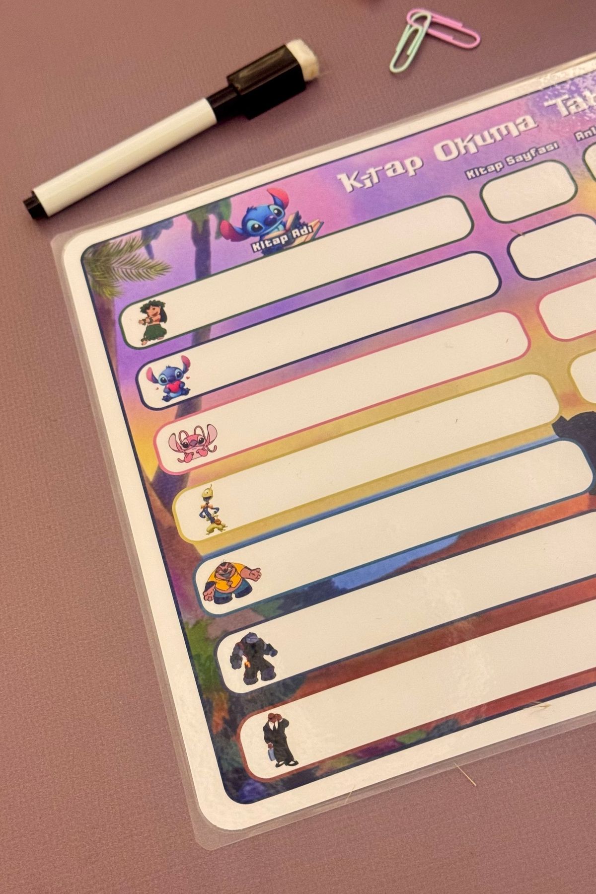 caps-Book Reading Tracking Planner for Kids – Write-Wipe Desktop Notebook - Write-Wipe Pen Gift 6