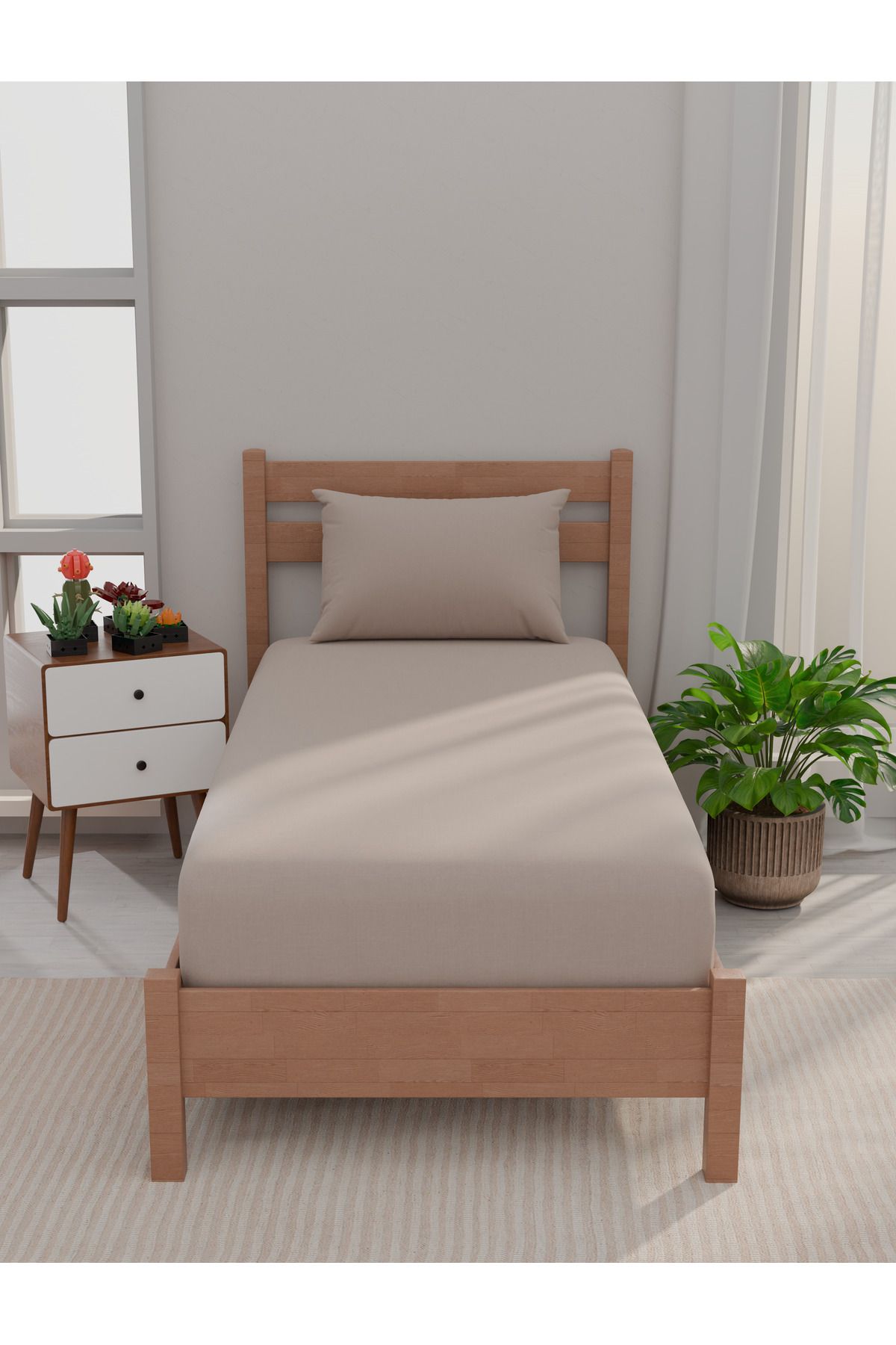 Apricitas HOME-Single Bed Carsaf Set Urban Beige - Carsaf 1