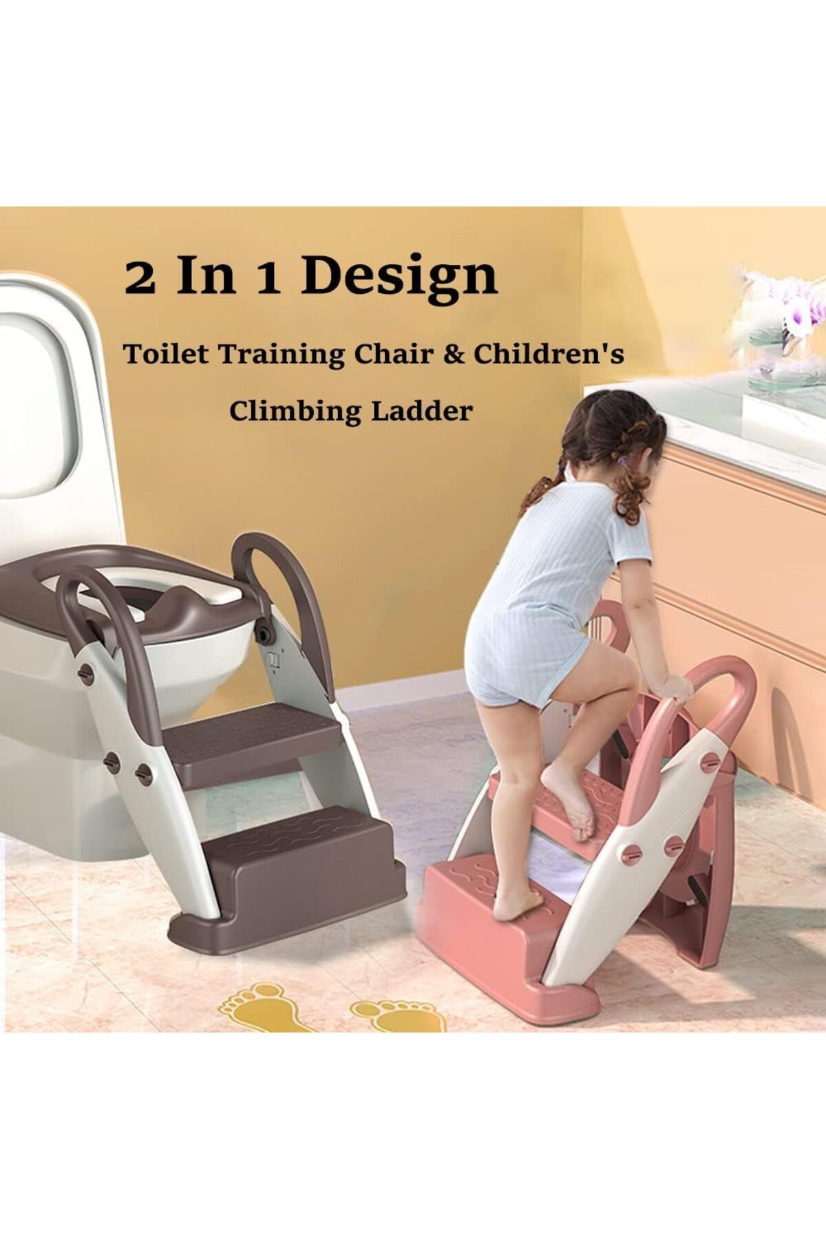 Yelajoy-Potty Training Seat for Kids,with Adjustable anti-skid pedal and PVC pad,for Children 1+ Years 2