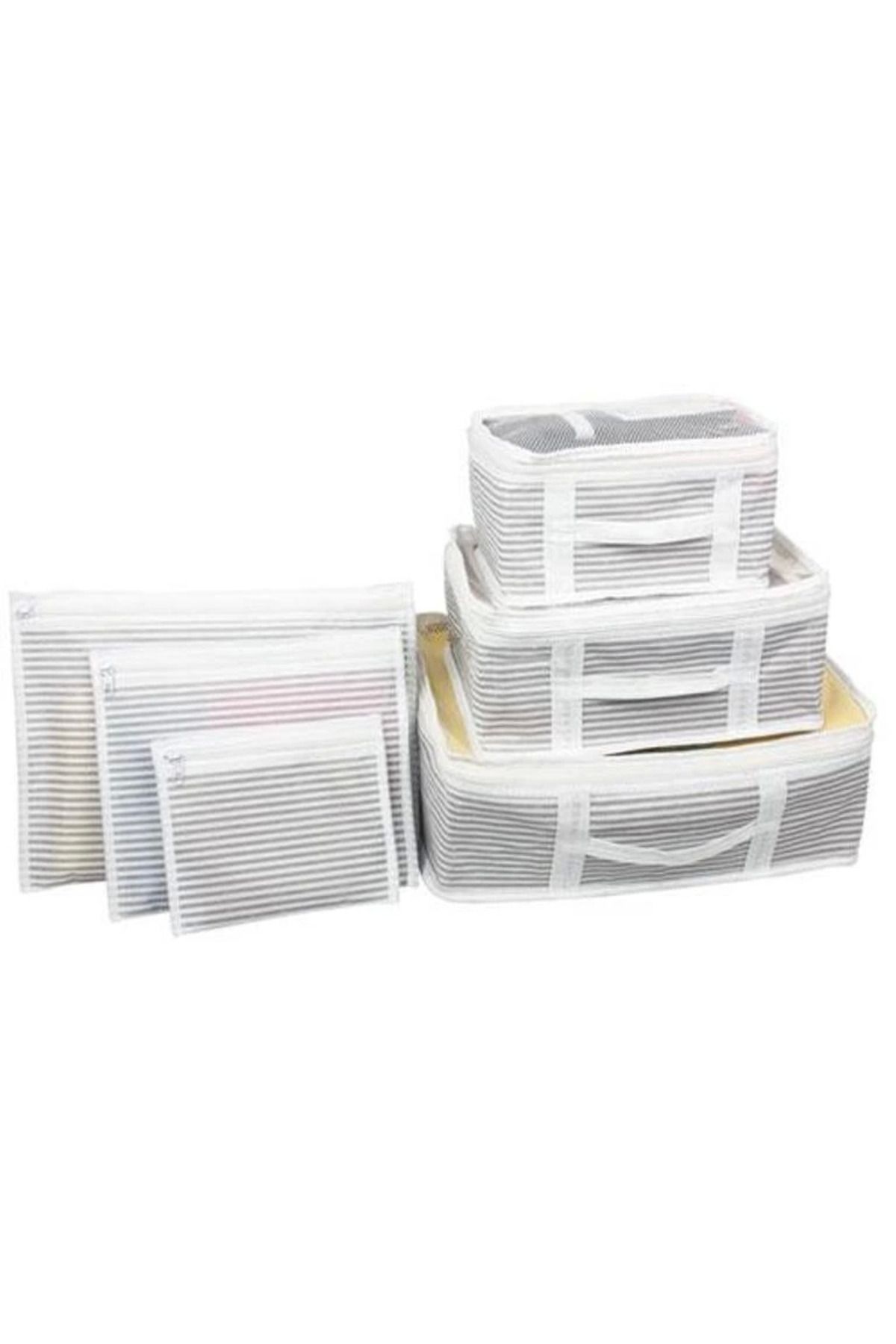 Eldenör Bavul İçi Düzenleyici Valiz Organizer 6 Lı Set - Çizgili