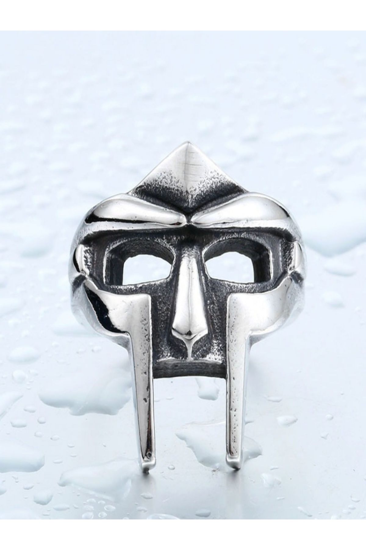 Choice-resizable ANTIQUE SILVER Retro Pharaoh Mask Adjustable Men's Joint Ring Gladiator Punk Egyptian Phar 1