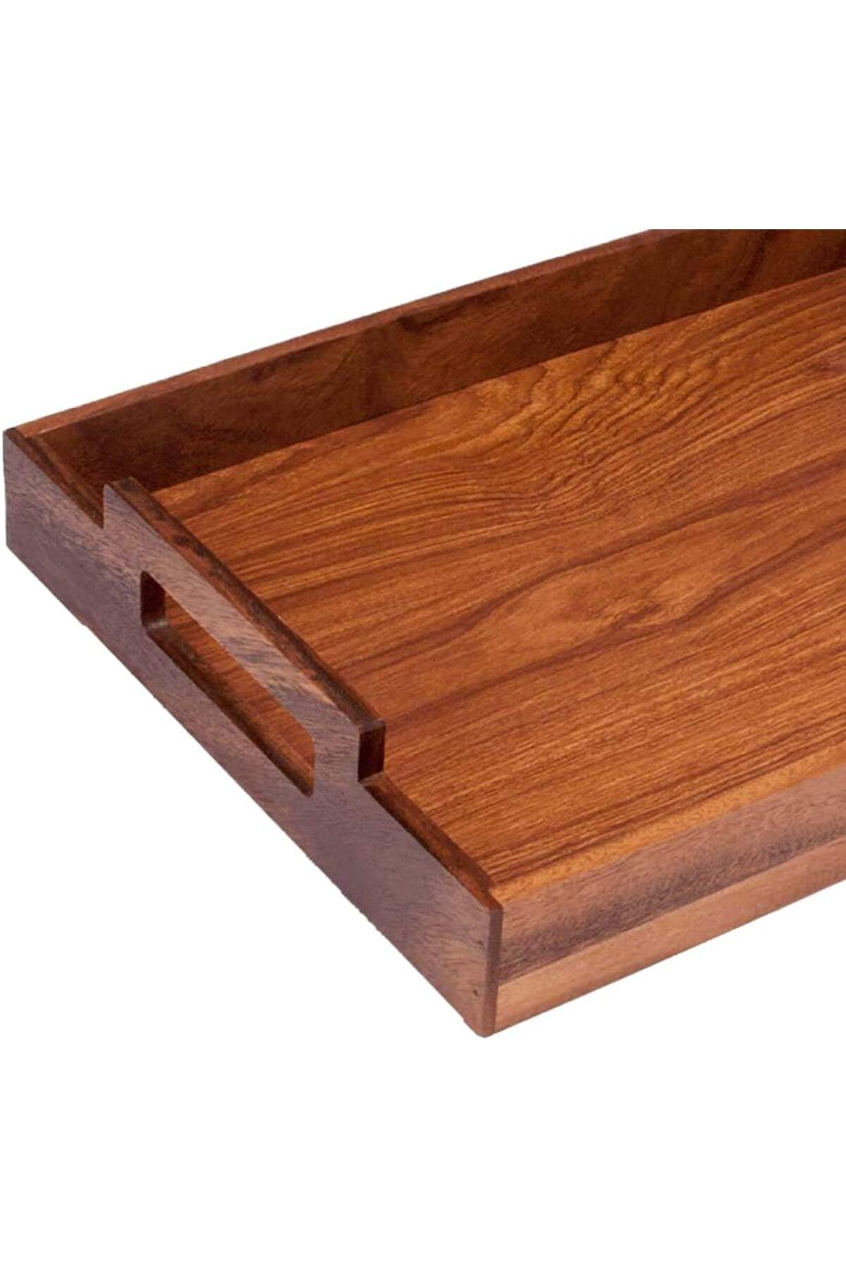 Billi-Acacia Wood Serving Tray with Handles,Decorative Tray for Breakfast, Lunch & Dinner (48x31cm) 2