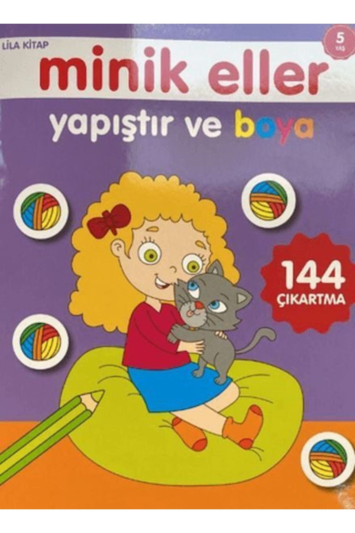 0-6 Yaş Yayınları Minik Eller Yapıştır Ve Boya Lila Kitap