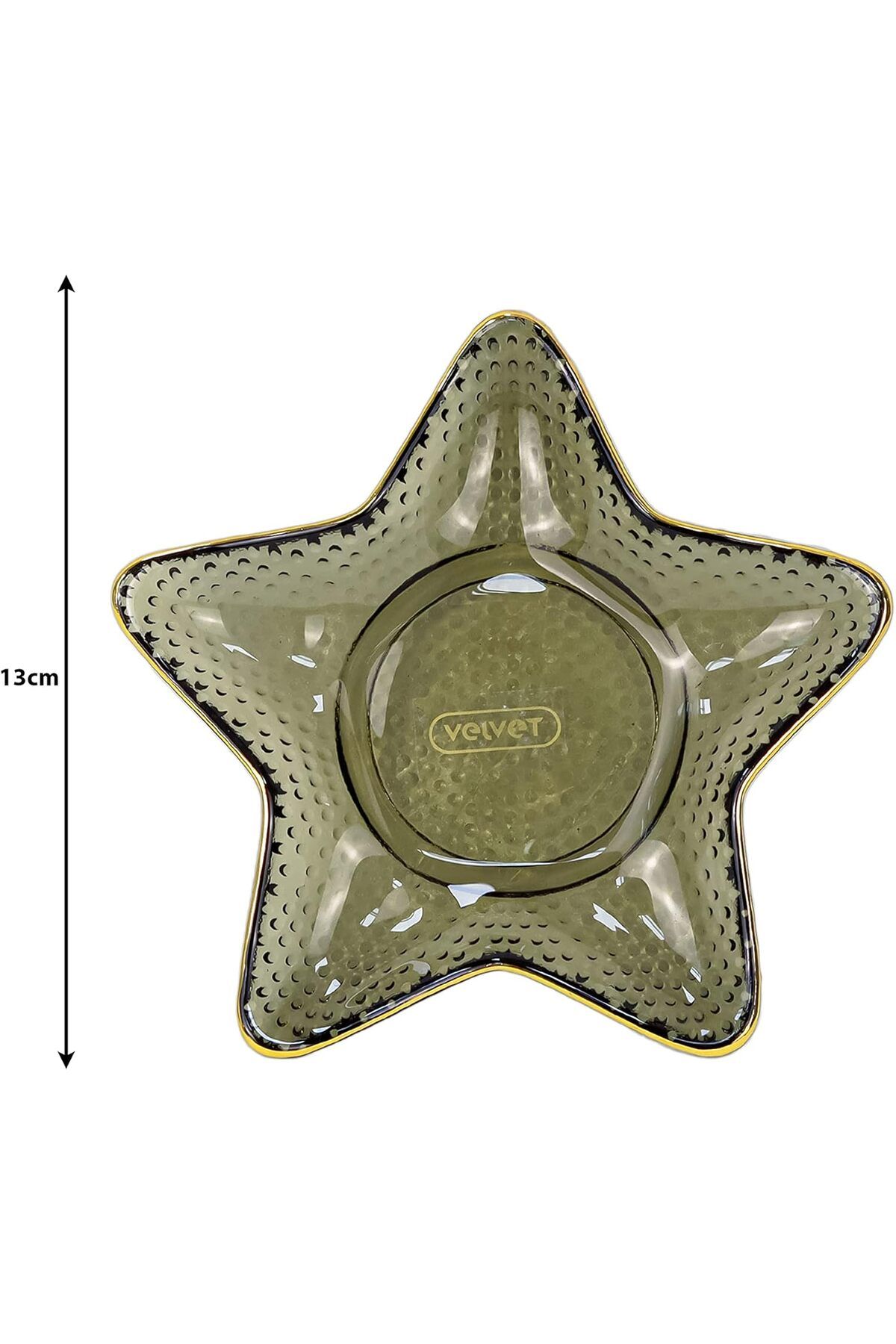 Winds Trading-13cm Star Glass Dessert Bowl – Golden Edges, for Ice Cream, Fruit & Snacks (Grey) 3