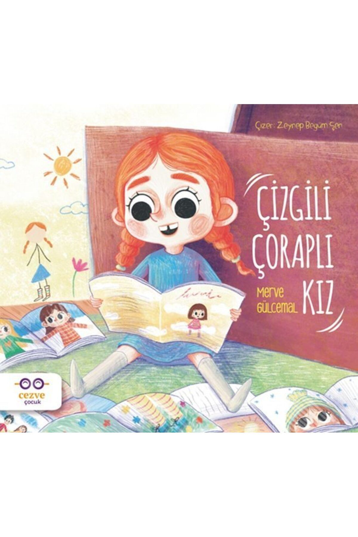 Cezve Kitap Çizgili Çoraplı Kız