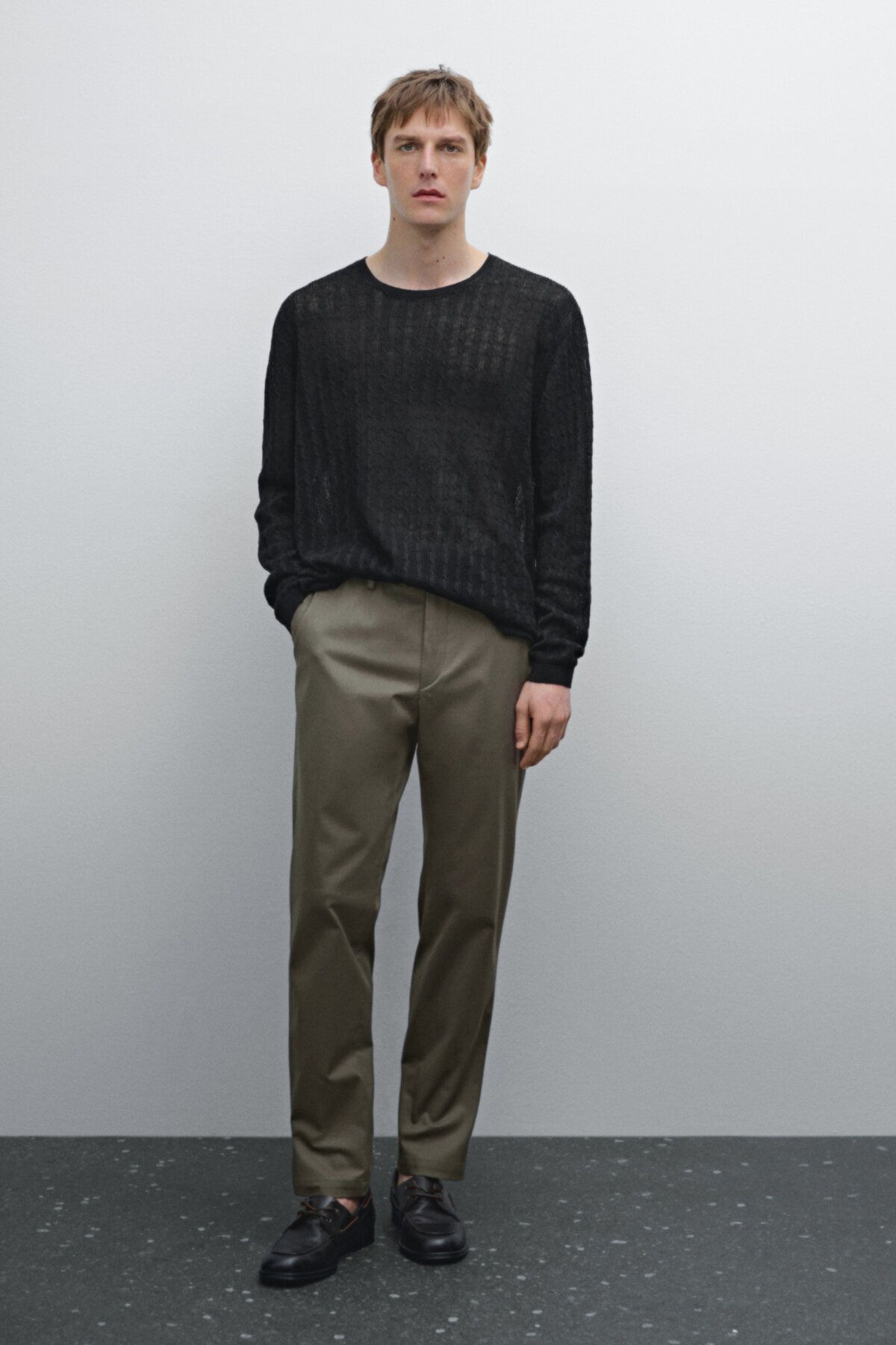 شلوار باریک نخی Massimo Dutti