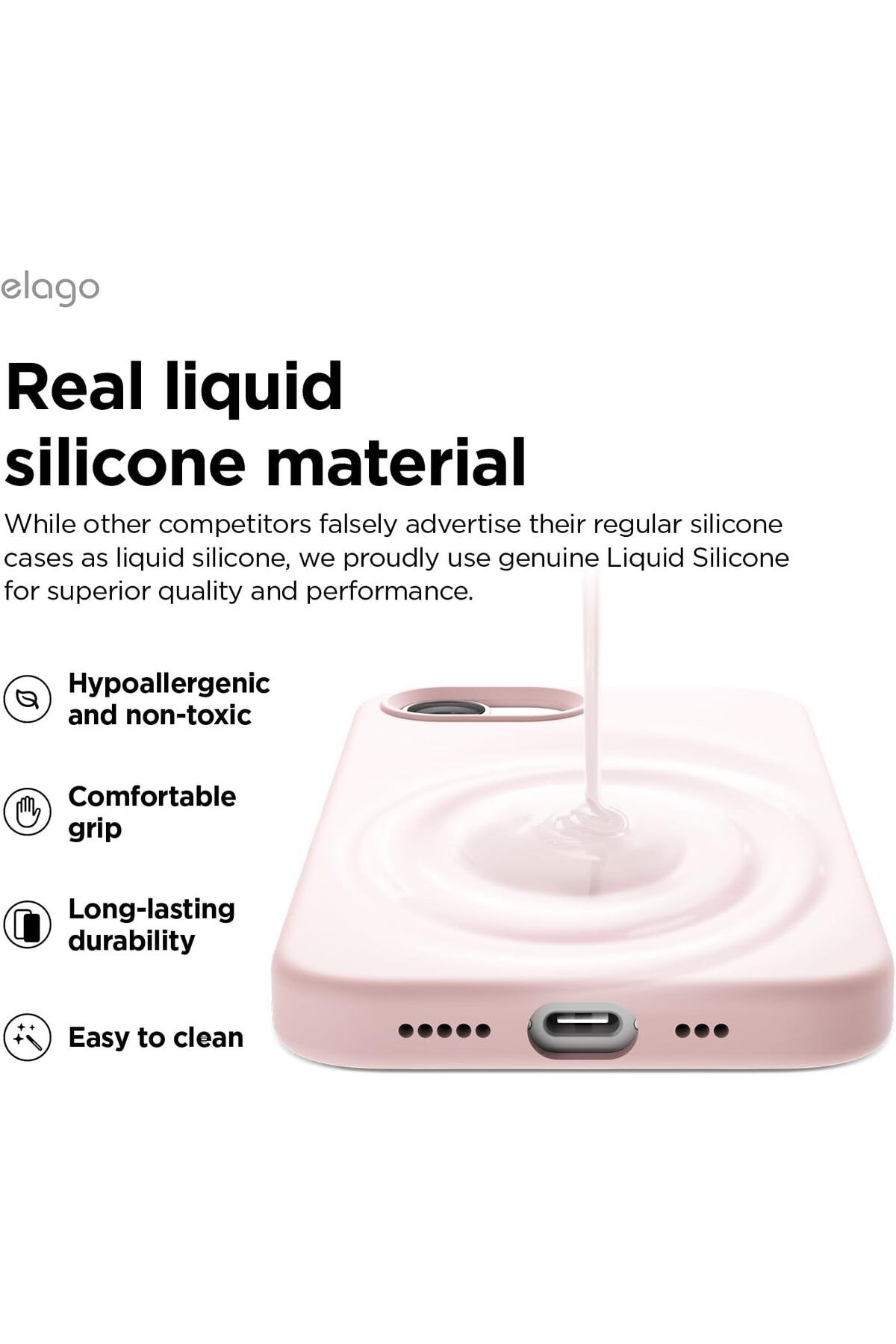 Elago-Magnetic Liquid Silicone for iPhone 16E case compatible with MagSafe Shockproof - Lovely Pink 4