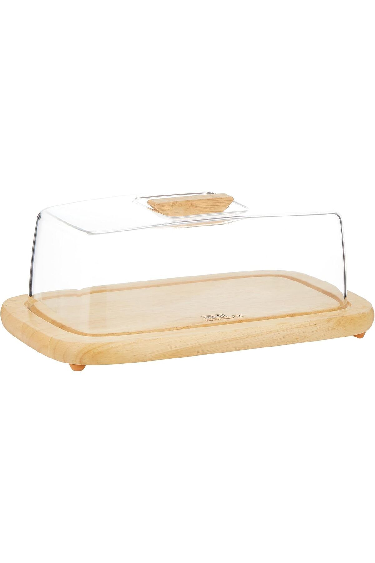 Billi-Wooden Serving Tray, Cheese Dome With Acrylic Cover/ Lid, 30.5 X 18 X 11.5Cm Wp 910, Beige 1