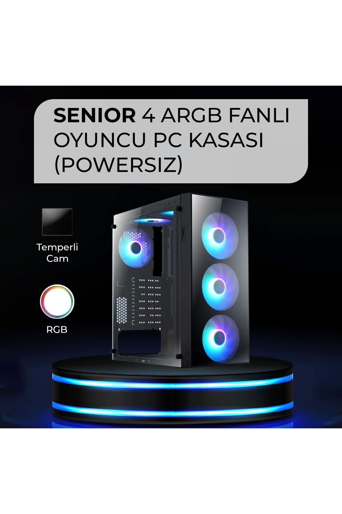 Vural Elektronik ND-SNR100A SENIOR 4 ARGB Fanlı Oyuncu Bilgisayar Kasası