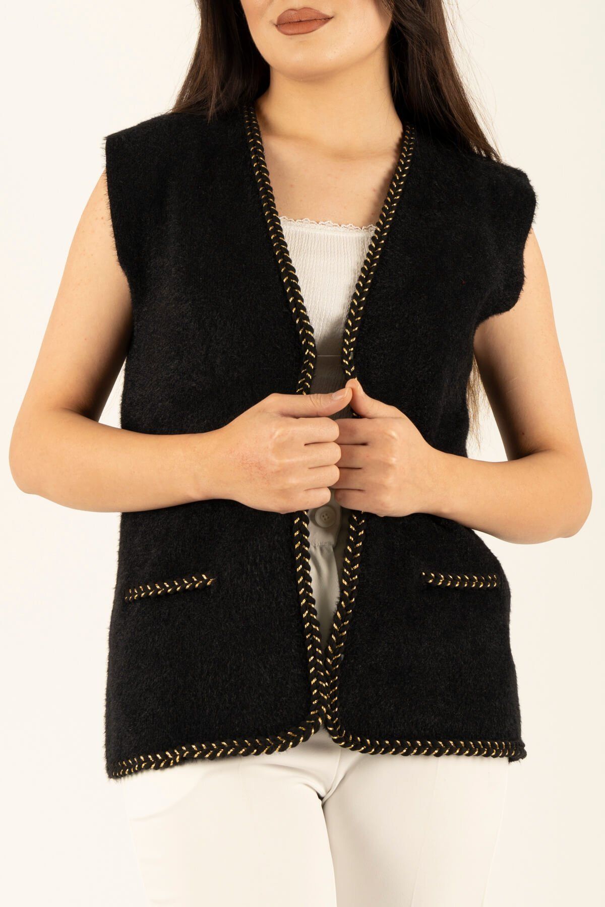 İKLİM LİFE-Gilded Embroidered Bearded Vest 2