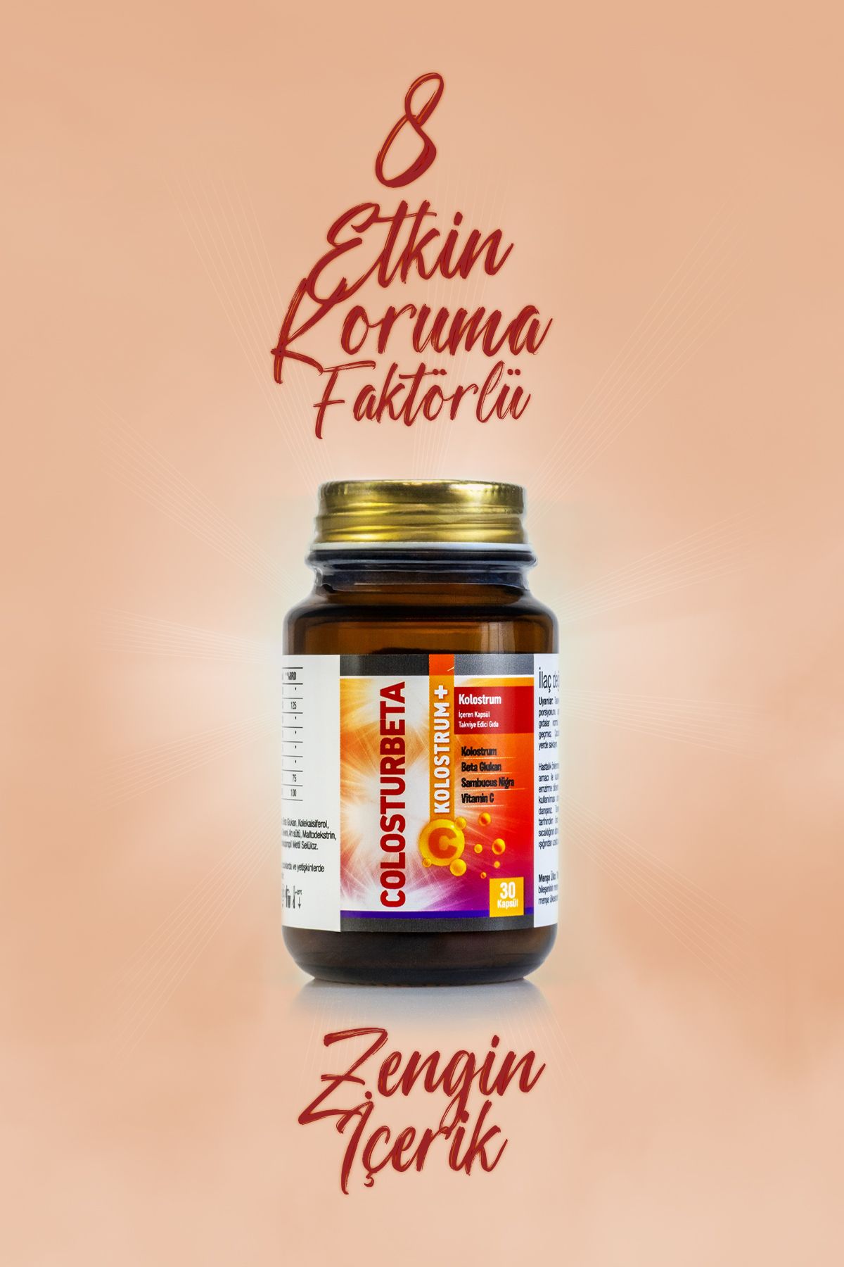 LAMOS İLAÇ-Colosturbeta Colostrum Containing Multivitamin 30 Capsules 7