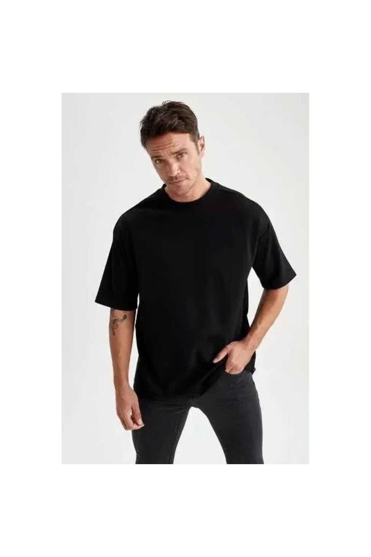 Marsilyan Unisex Basic Bisiklet Yaka Oversize TShirt