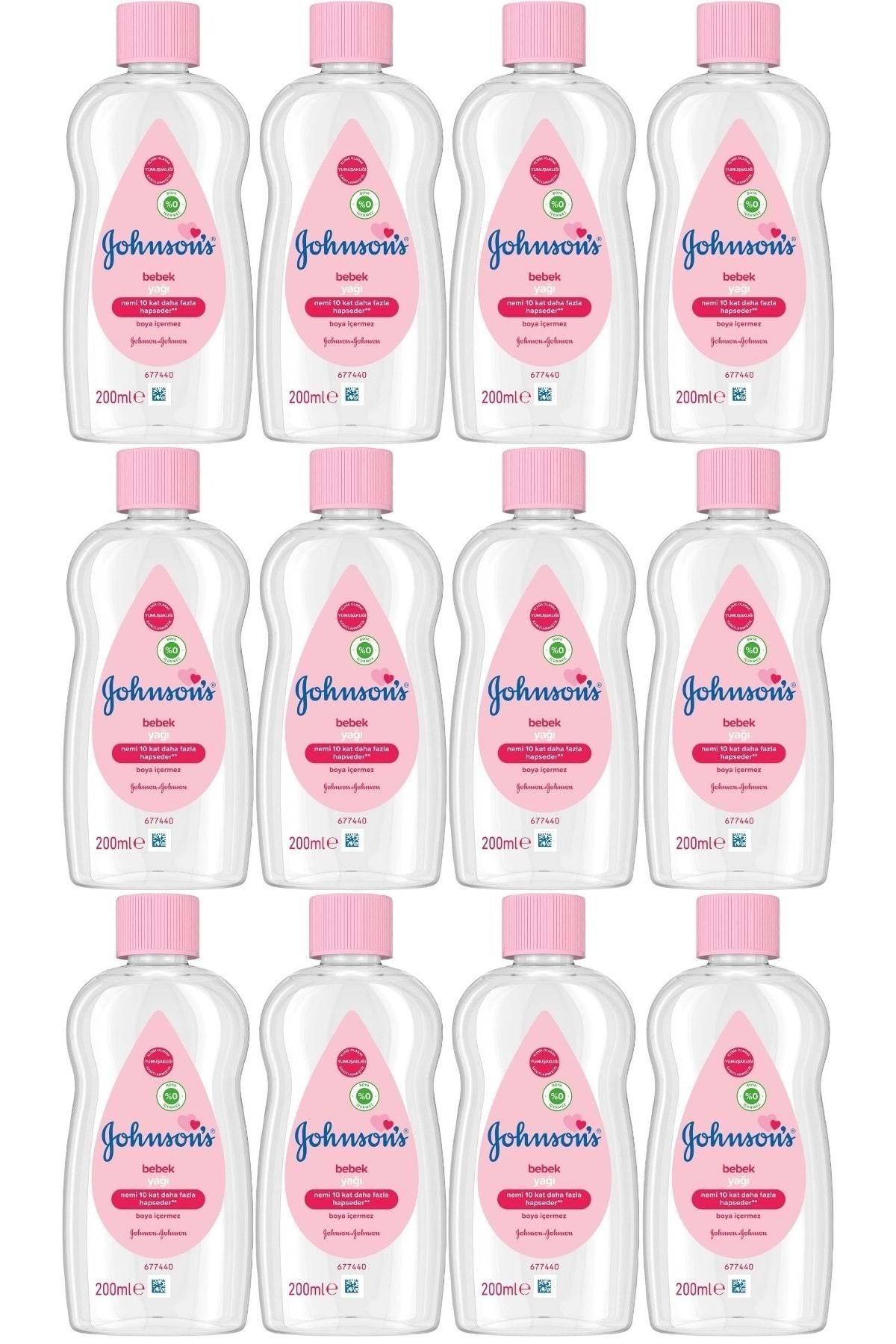 Johnson's Johnsons Baby Bebek Yağı 200ML Nemlendirici (Pembe) (12 Li Set)