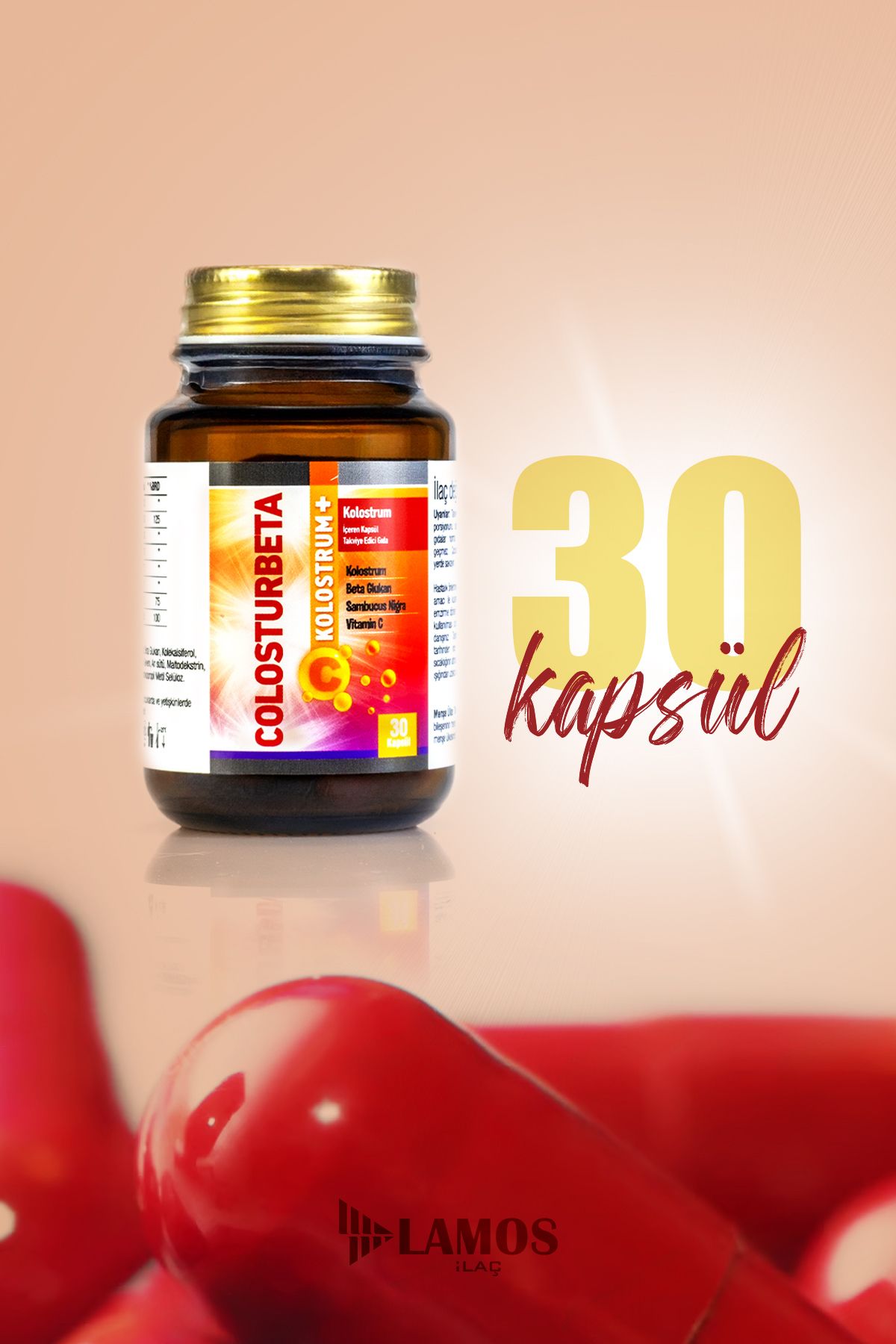 LAMOS İLAÇ-Colosturbeta Colostrum Containing Multivitamin 30 Capsules 4