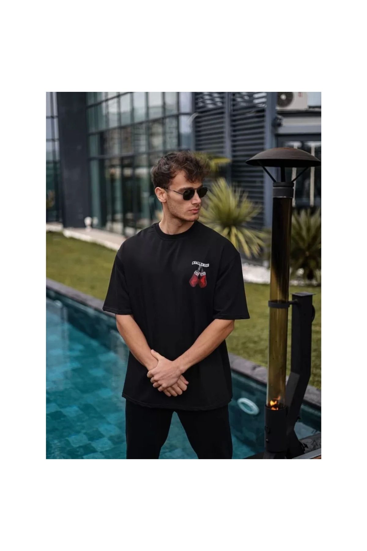 Marsilyan Unisex Bisiklet Yaka Baskılı Oversize TShirt
