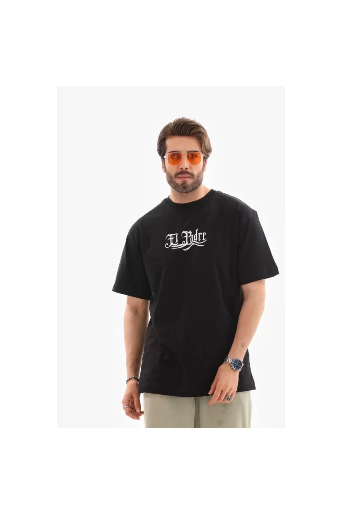 Marsilyan Unisex Bisiklet Yaka Baskılı Oversize TShirt