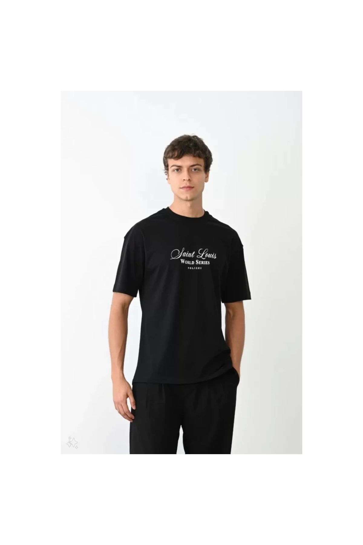 Marsilyan Unisex Bisiklet Yaka Baskılı Oversize TShirt