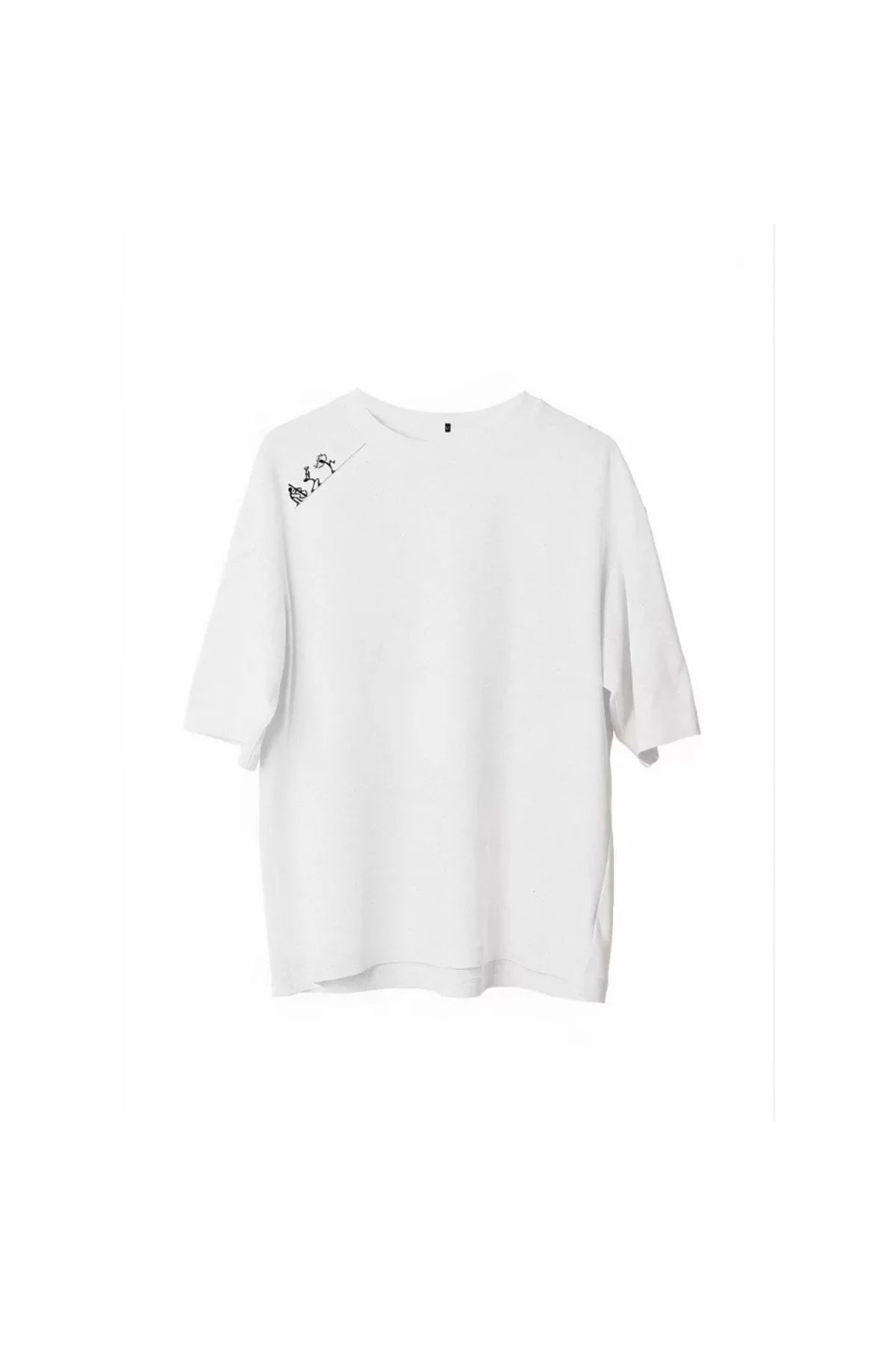 Narnuga Unisex Bisiklet Yaka Baskılı Oversize TShirt