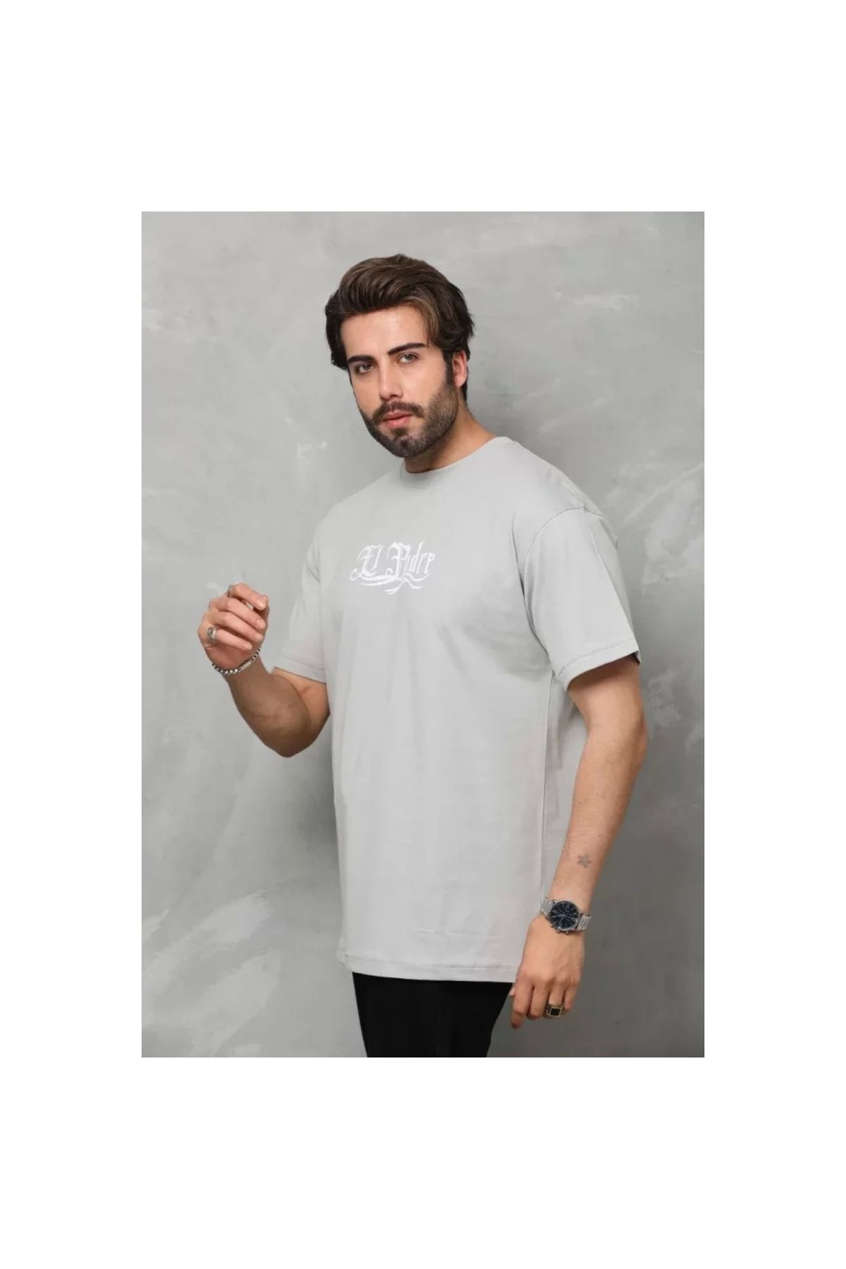Marsilyan Unisex Bisiklet Yaka Baskılı Oversize TShirt