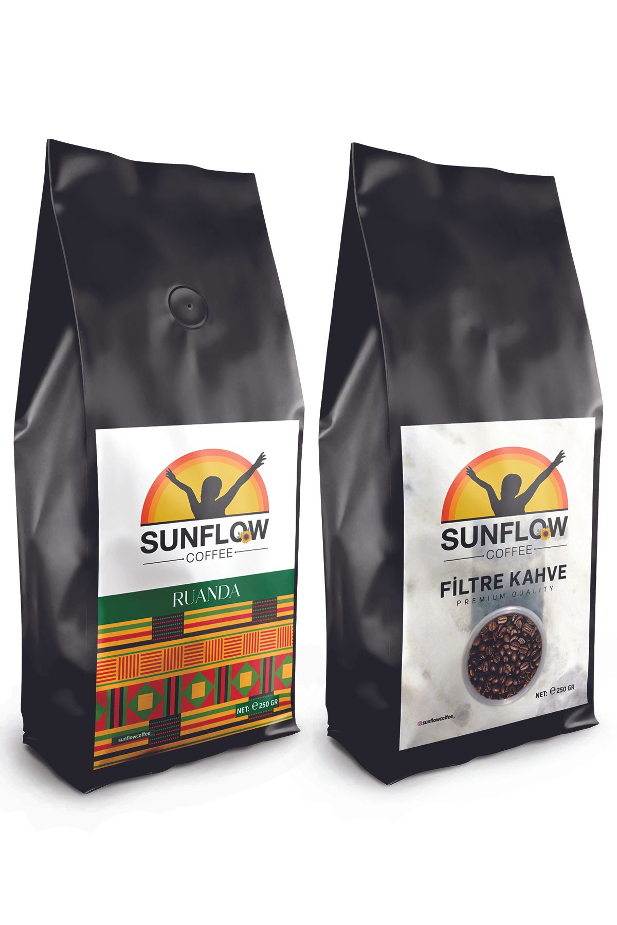 Sunflow Coffee Filtre Kahve ve Ruanda 2 x 250 Gr. Yöresel Filtre Kahve