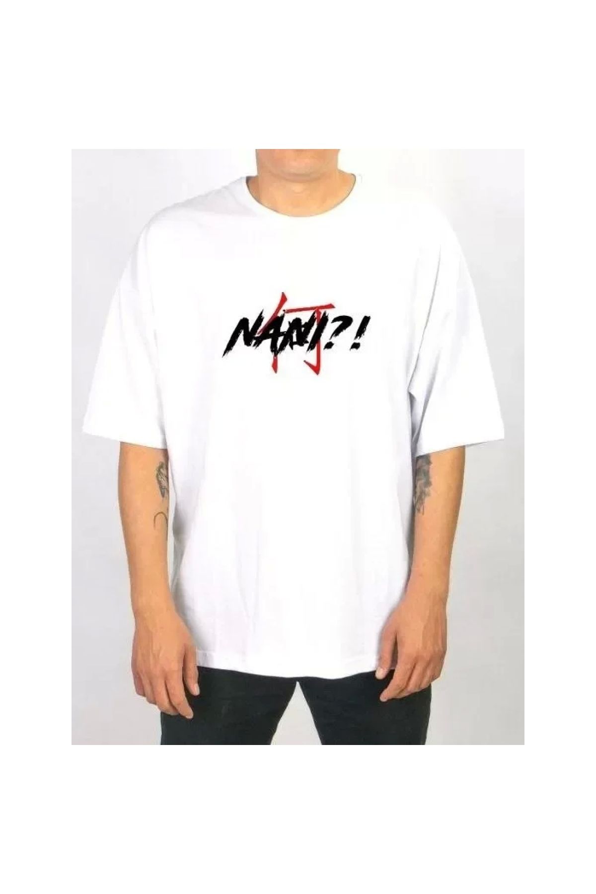 Marsilyan Unisex Bisiklet Yaka Baskılı Oversize TShirt