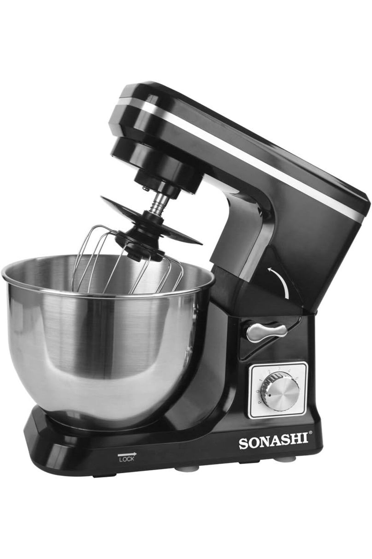 sonashi-Multi-Functional Stand Mixer with Stainless Steel Mixing Bowl - 6 Speeds with Pulse Control | Splash 3