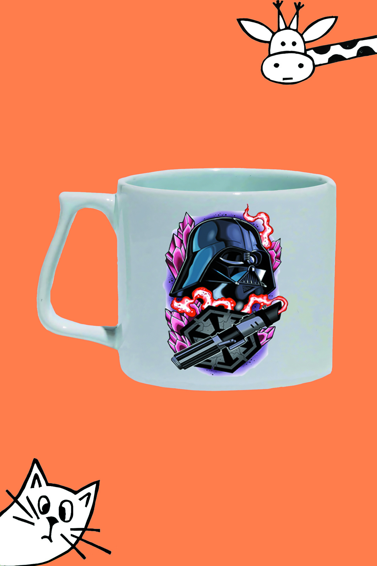 Olympus plus-Character Darth Vader Printed White Luxury Mug Bar Cup 1