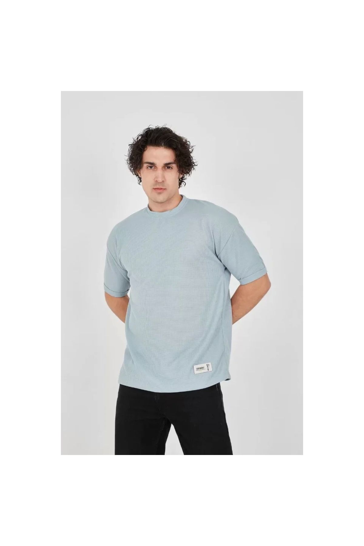 Narnuga Unisex Waffle Kumaş Rahat Kol TShirt
