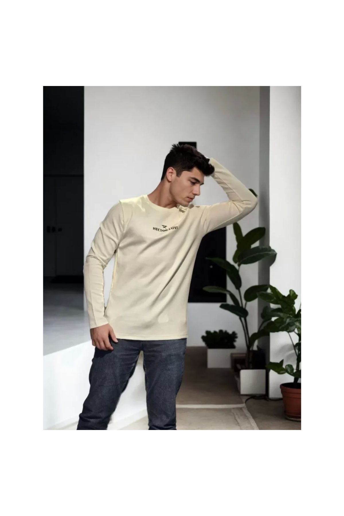 Narnuga Unisex Bisiklet Yaka Uzun Kollu TShirt