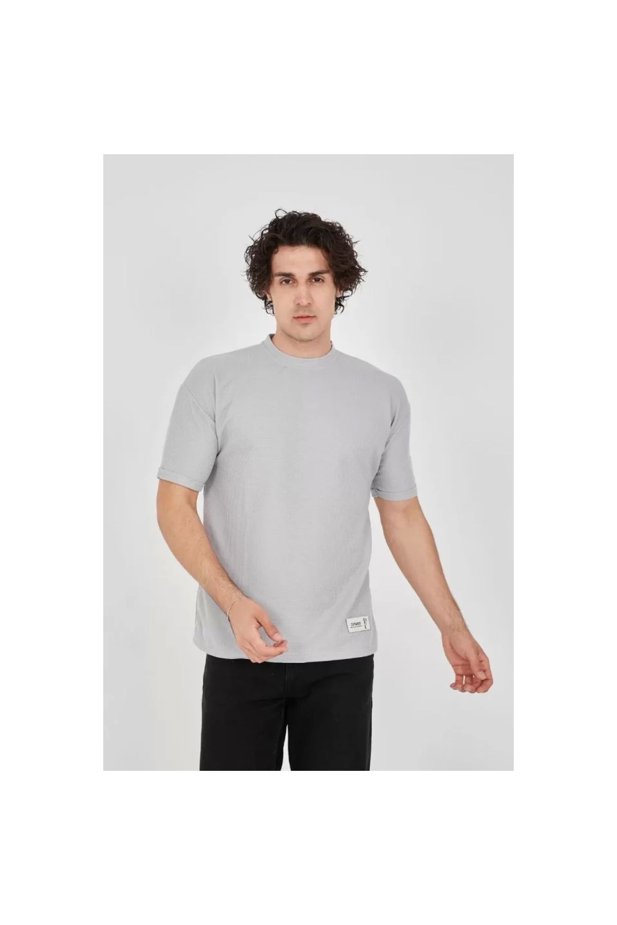 Narnuga Unisex Waffle Kumaş Rahat Kol TShirt