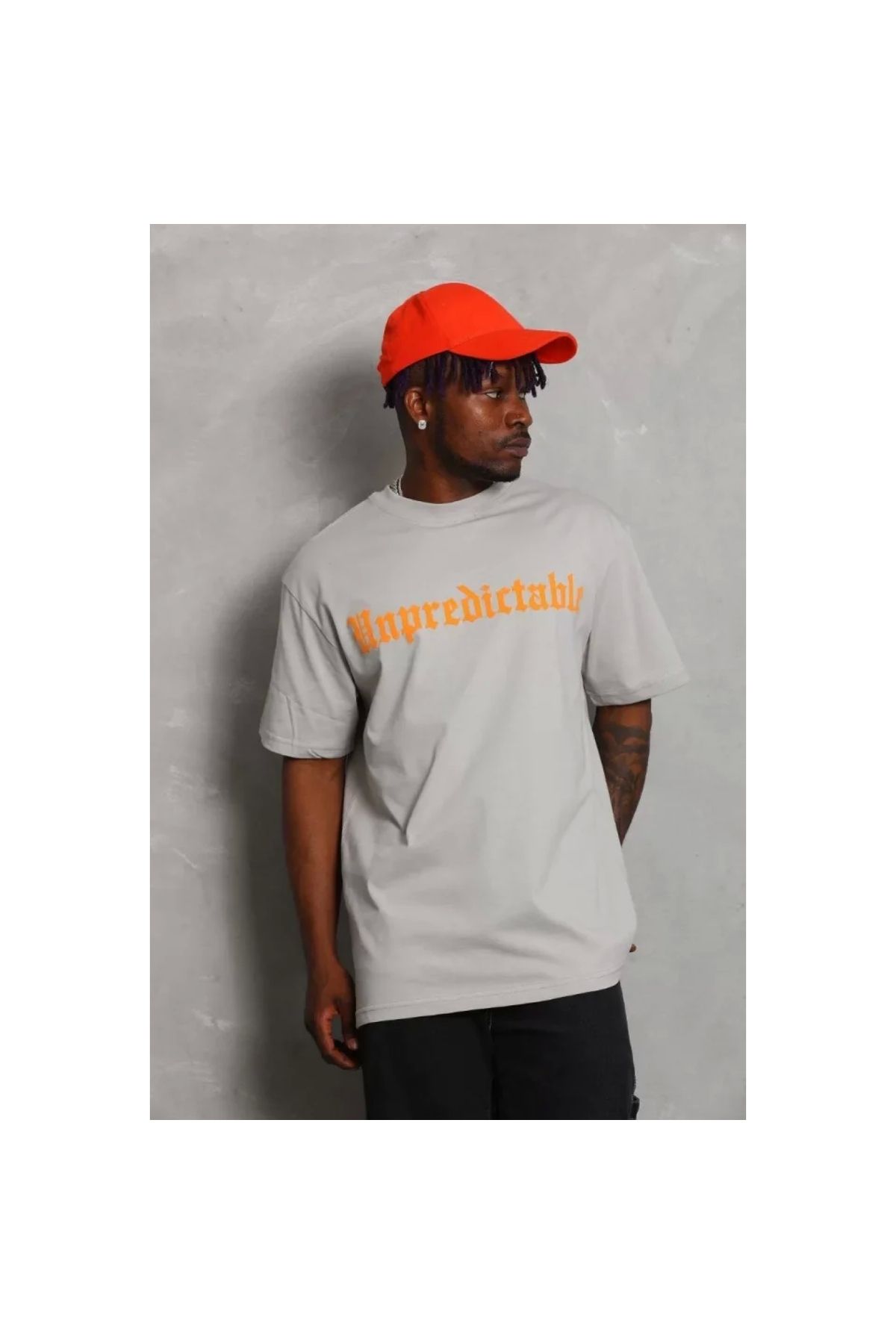 Narnuga Unisex Oversize Baskılı Bisiklet Yaka TShirt