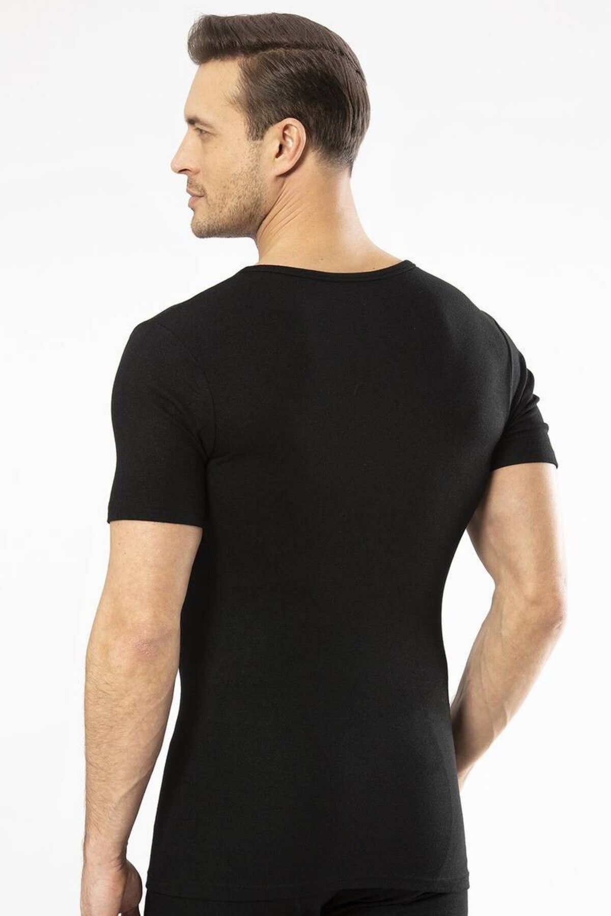 Cacharel-- Thermal Short Sleeve Crew Neck Black T-shirt 6