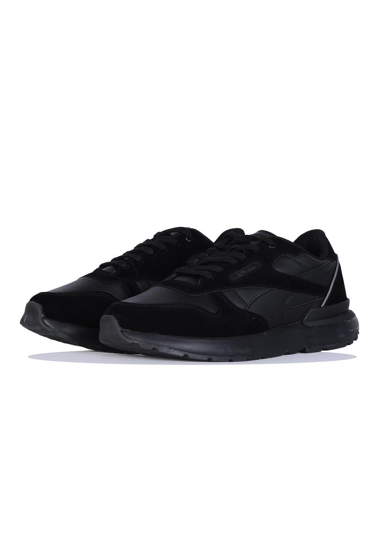 Bağcıklı Jogging Spor Ayakkabı Erkek Sneaker Siyah