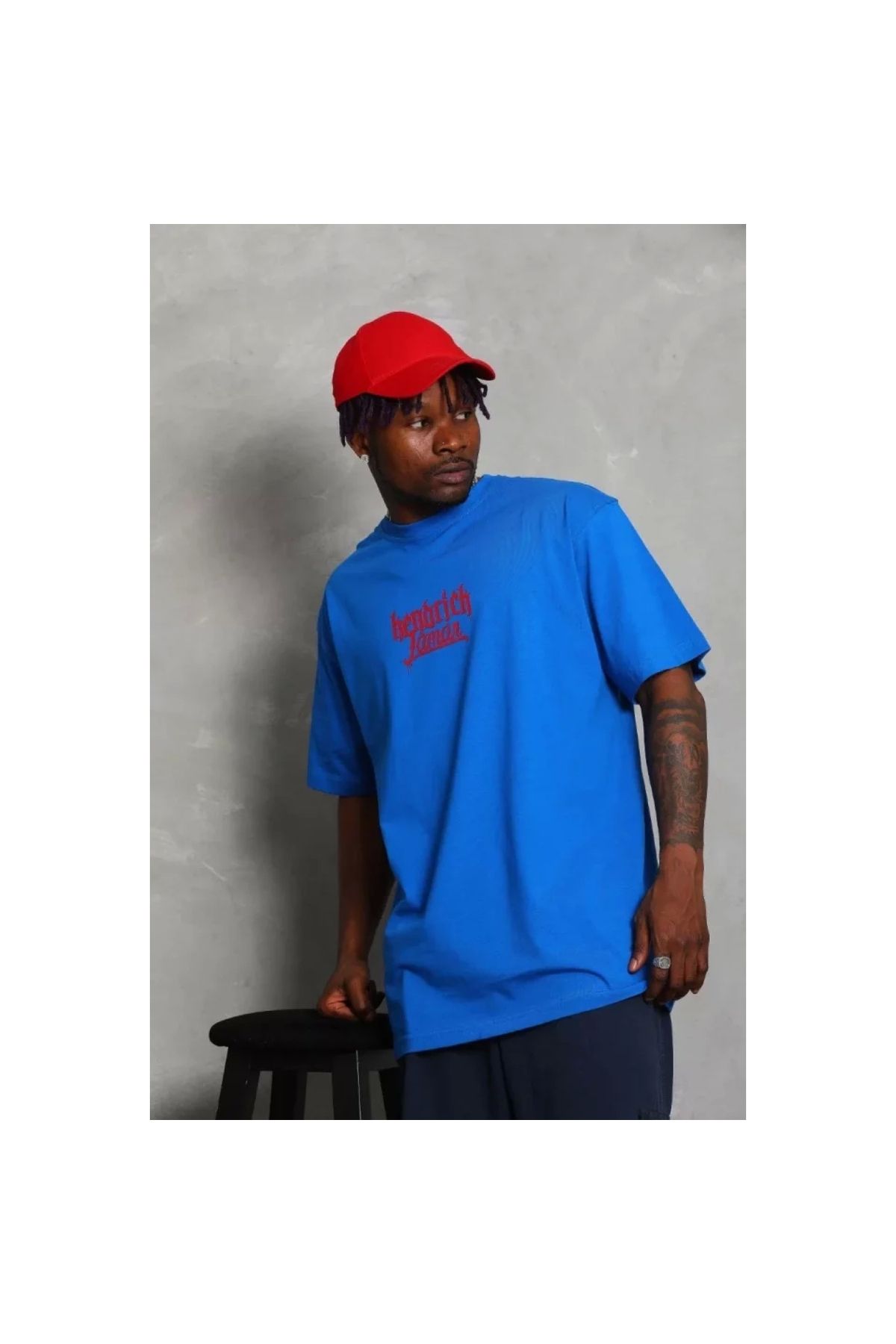 Narnuga Unisex Oversize Baskılı Bisiklet Yaka TShirt