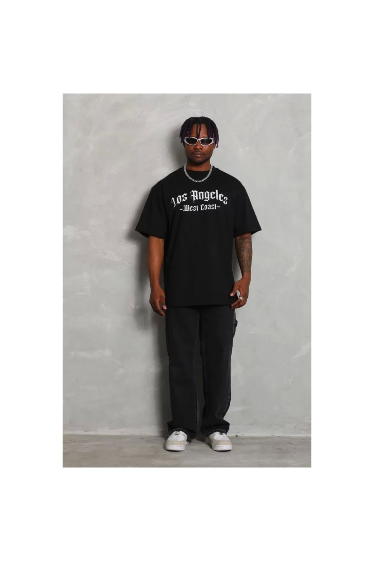 Narnuga Unisex Oversize Baskılı Bisiklet Yaka TShirt