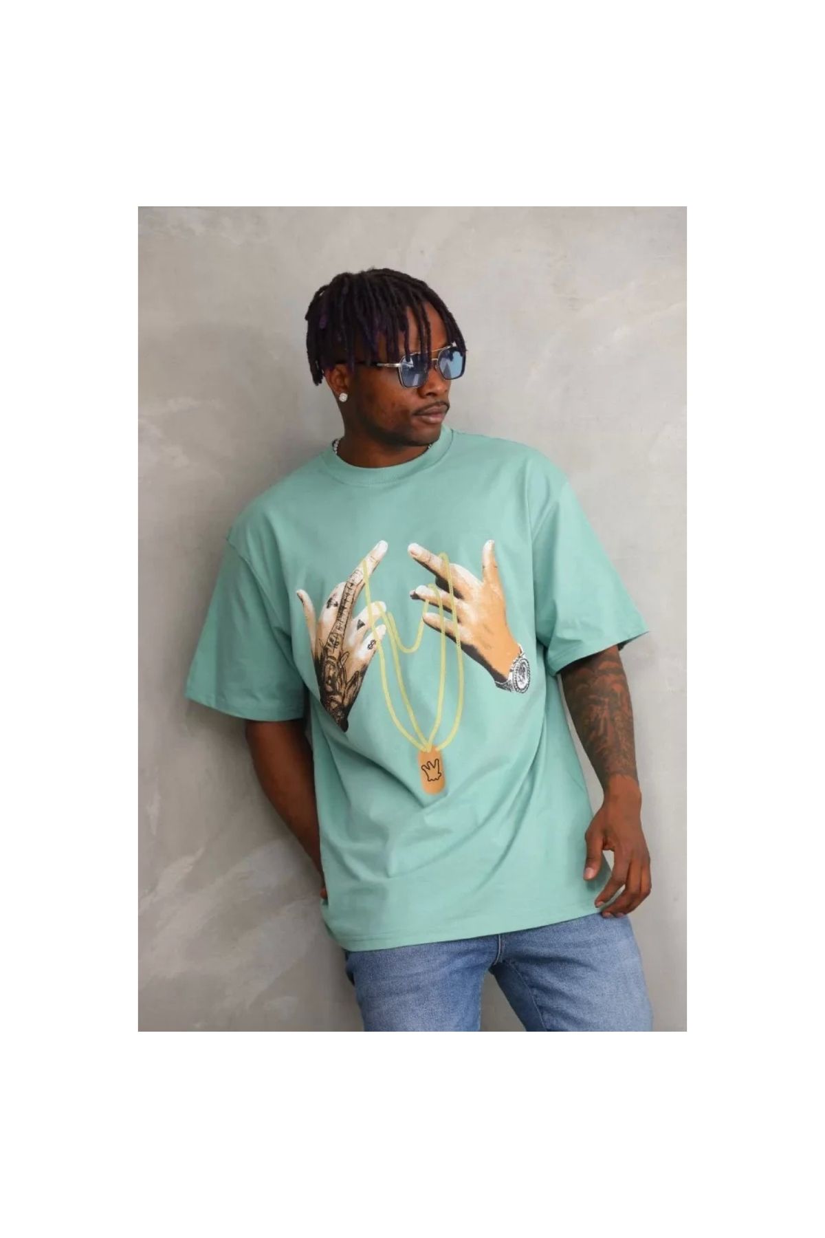 Marsilyan Unisex Baskılı Oversize TShirt