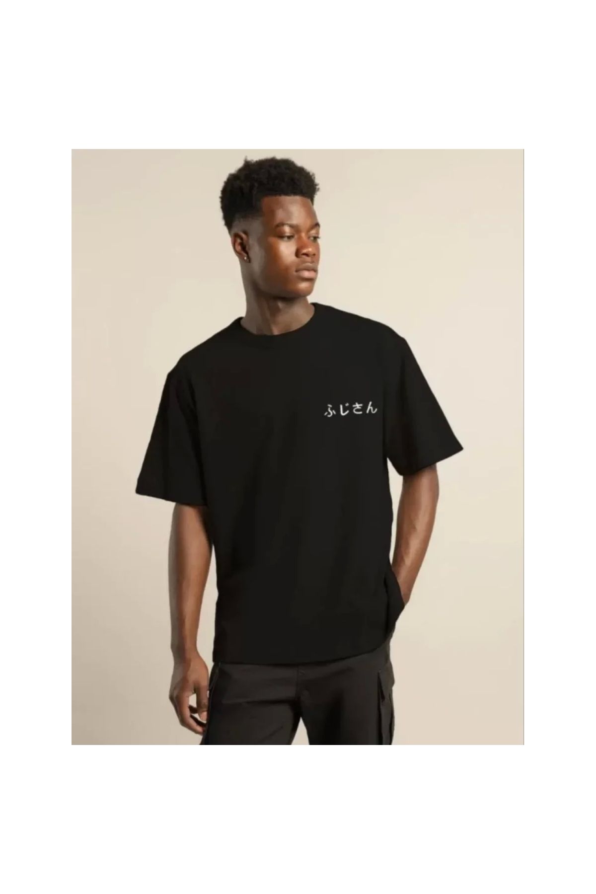 Narnuga Unisex Bisiklet Yaka Baskılı Oversize TShirt
