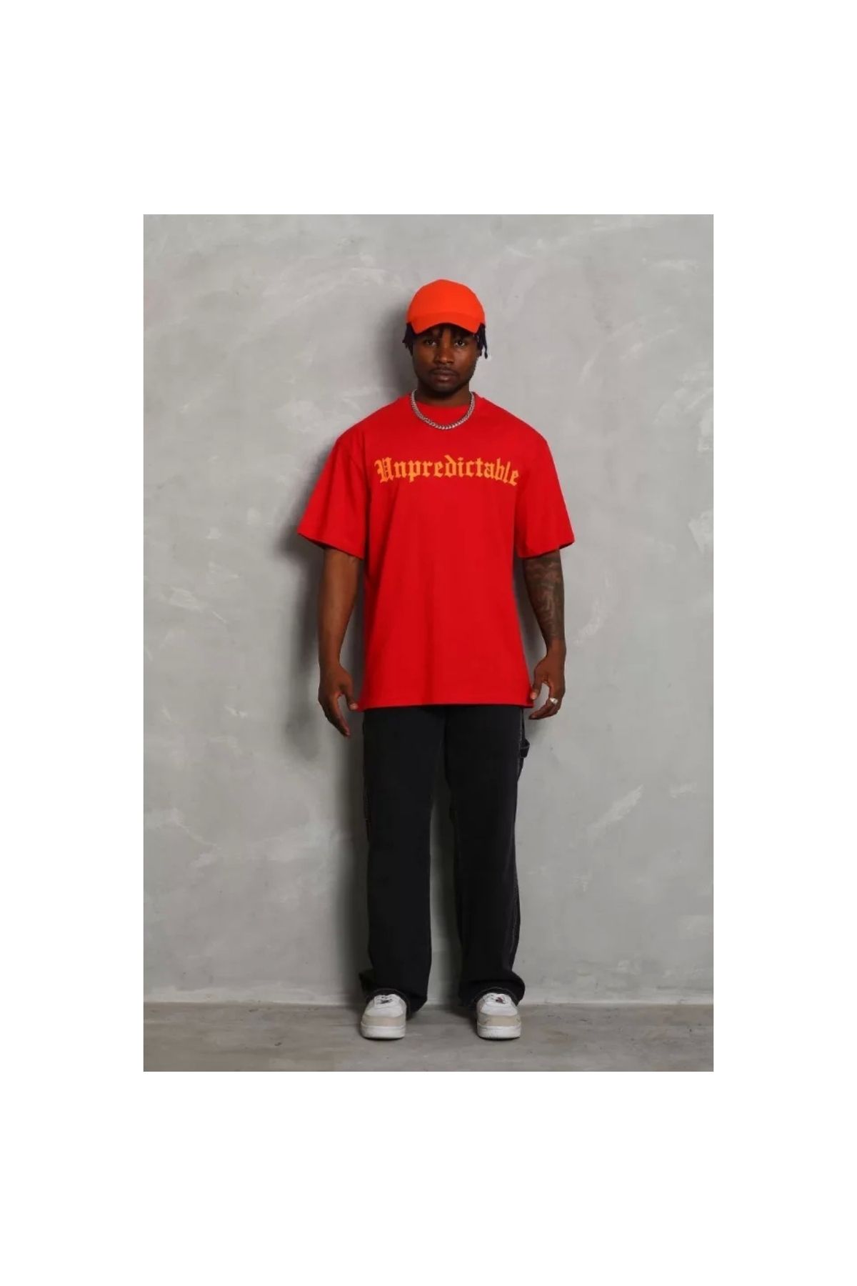 Narnuga Unisex Oversize Baskılı Bisiklet Yaka TShirt