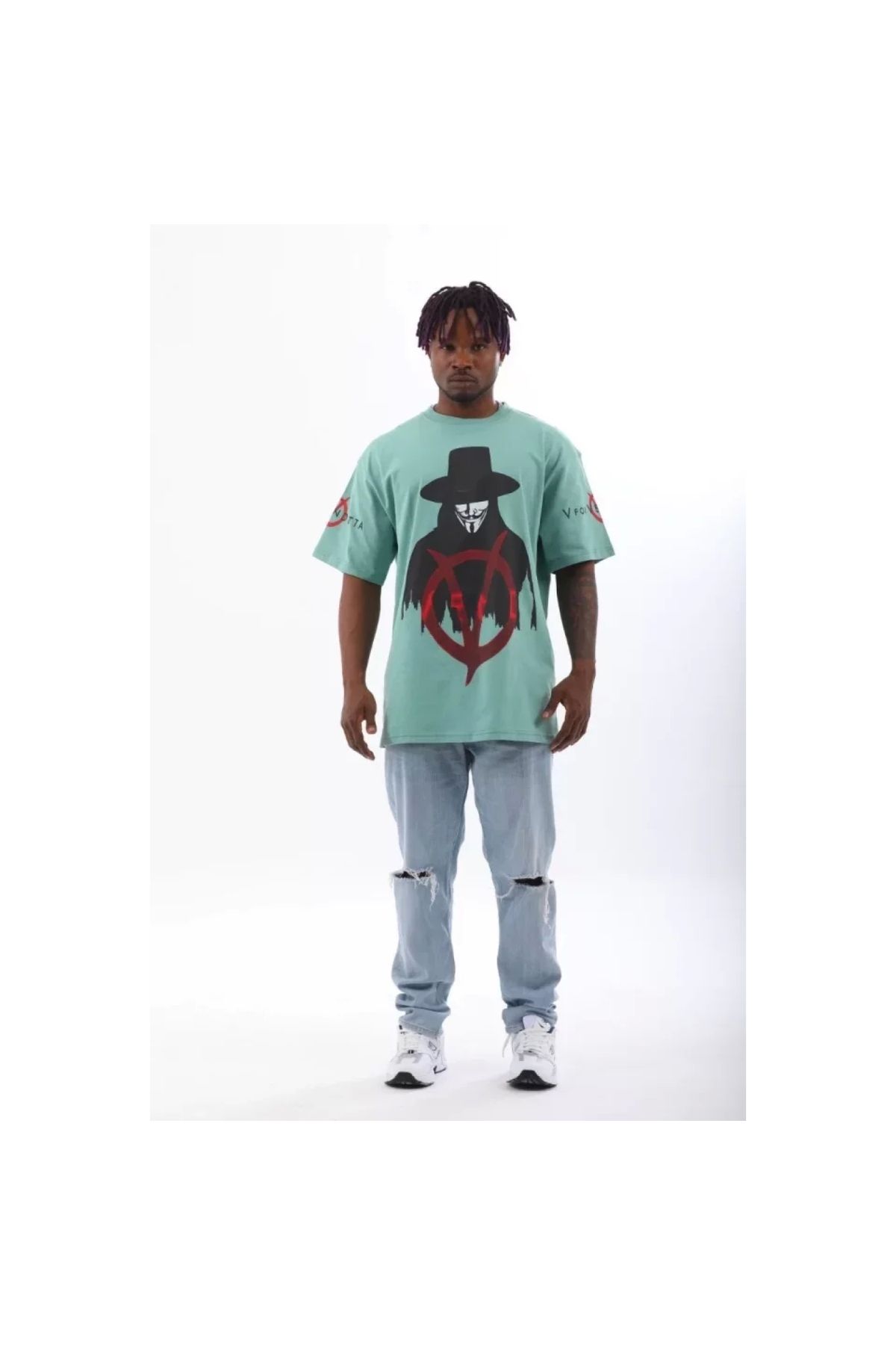 Marsilyan Unisex Oversize Baskılı Bisiklet Yaka TShirt